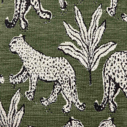 Ollie 48" Olive Green Leopard Jacquard Bench