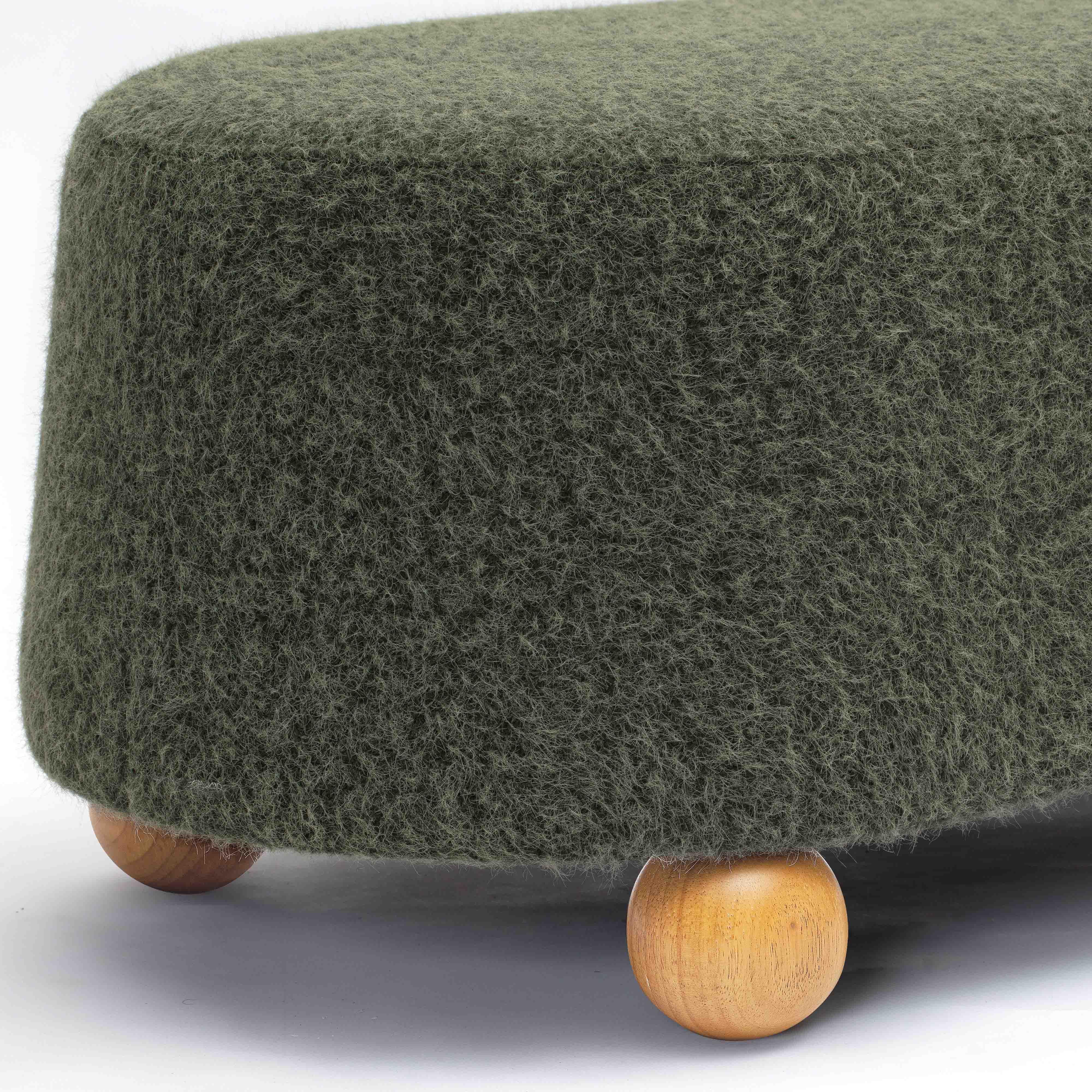 Jaine 48" Contract-Grade Faux Mohair Large Ottoman