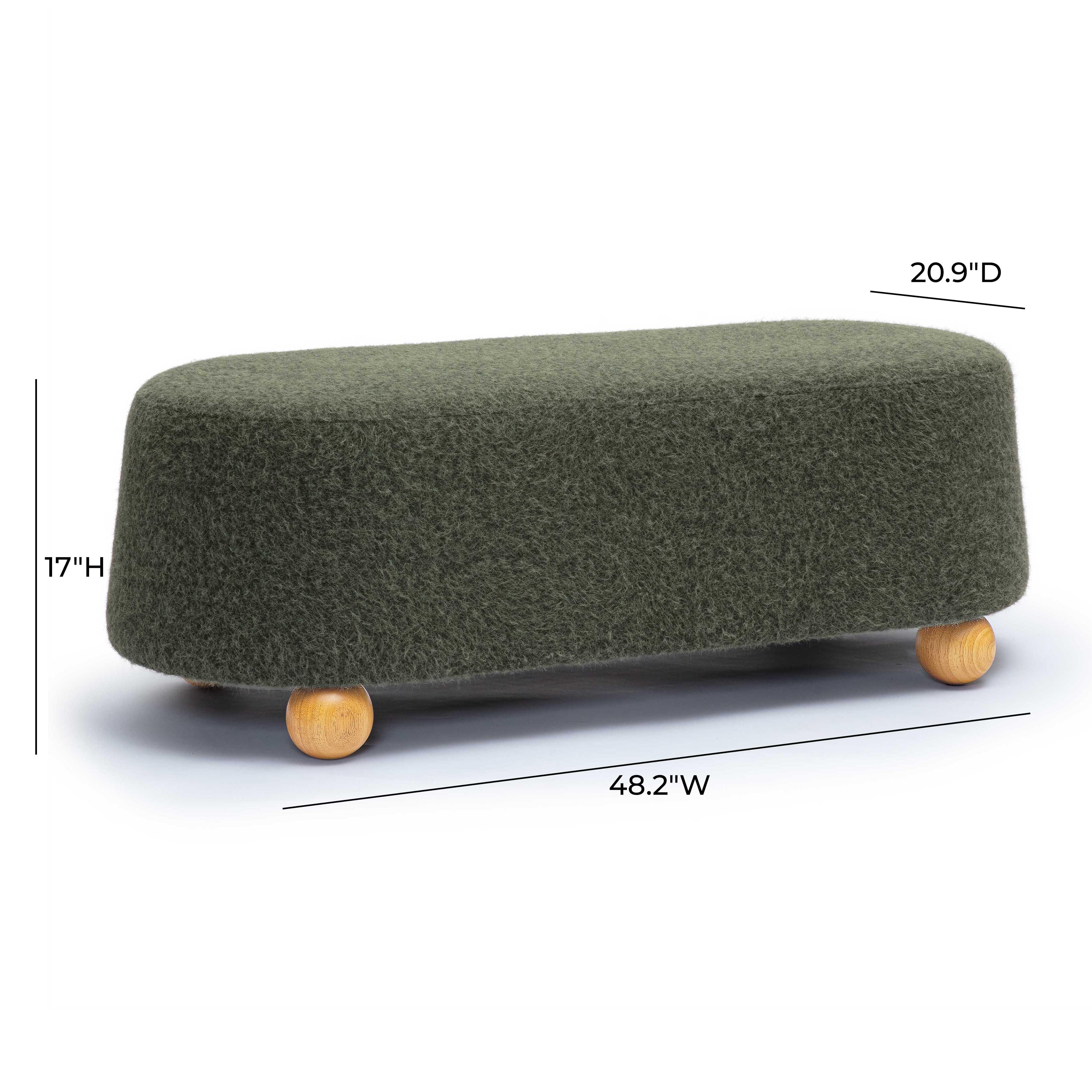 Jaine 48" Contract-Grade Faux Mohair Large Ottoman