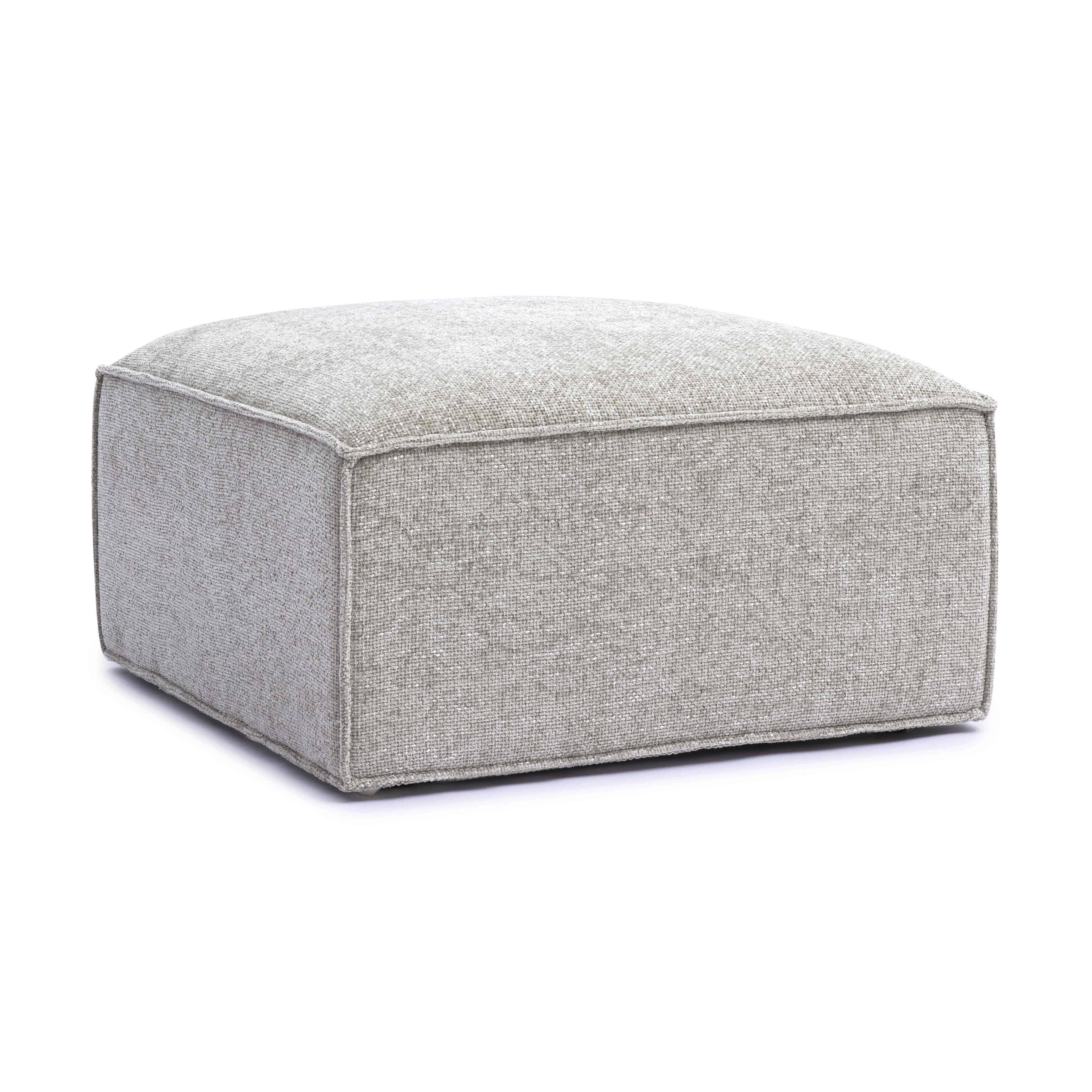 Mindy Performance Chenille Basketweave Ottoman