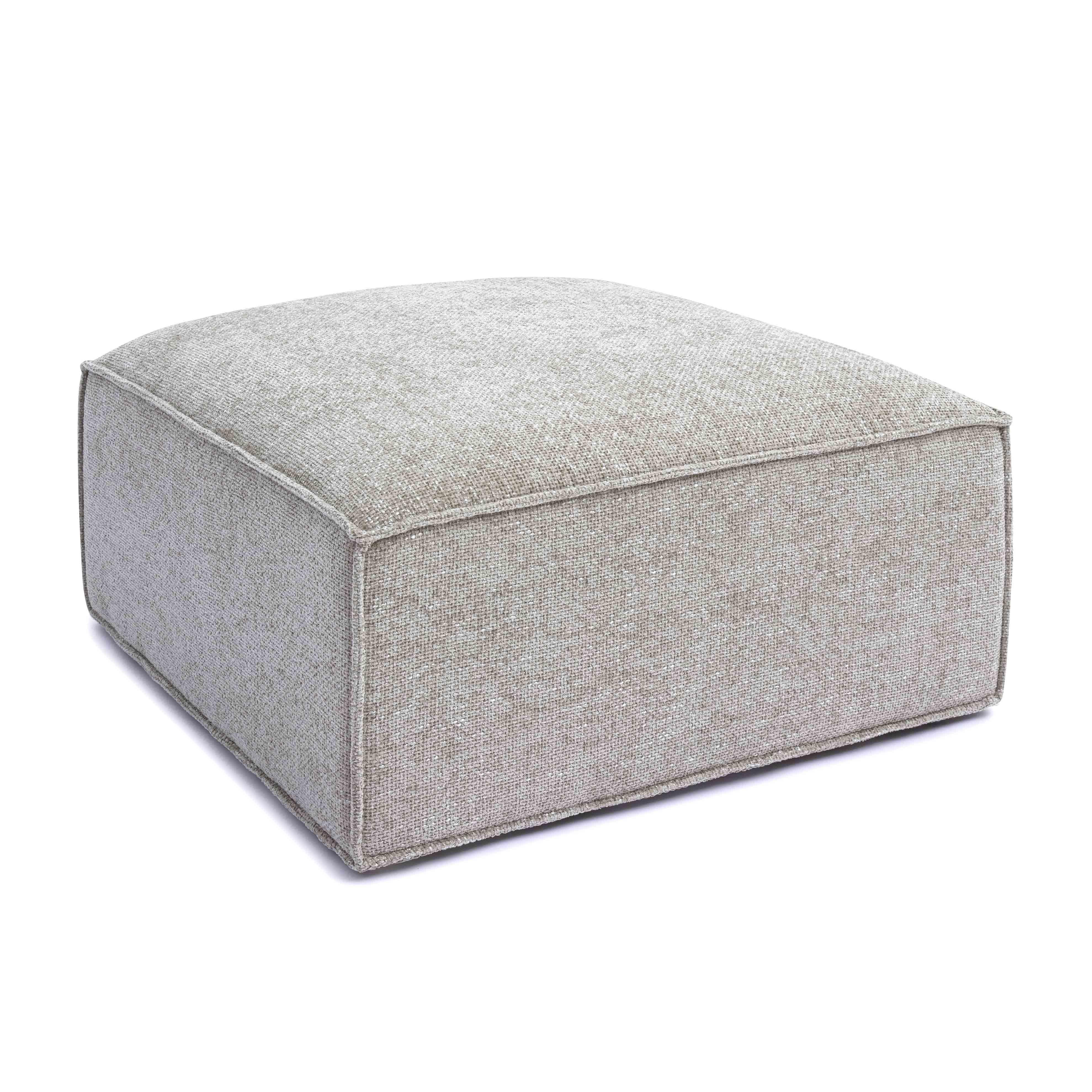 Mindy Performance Chenille Basketweave Ottoman