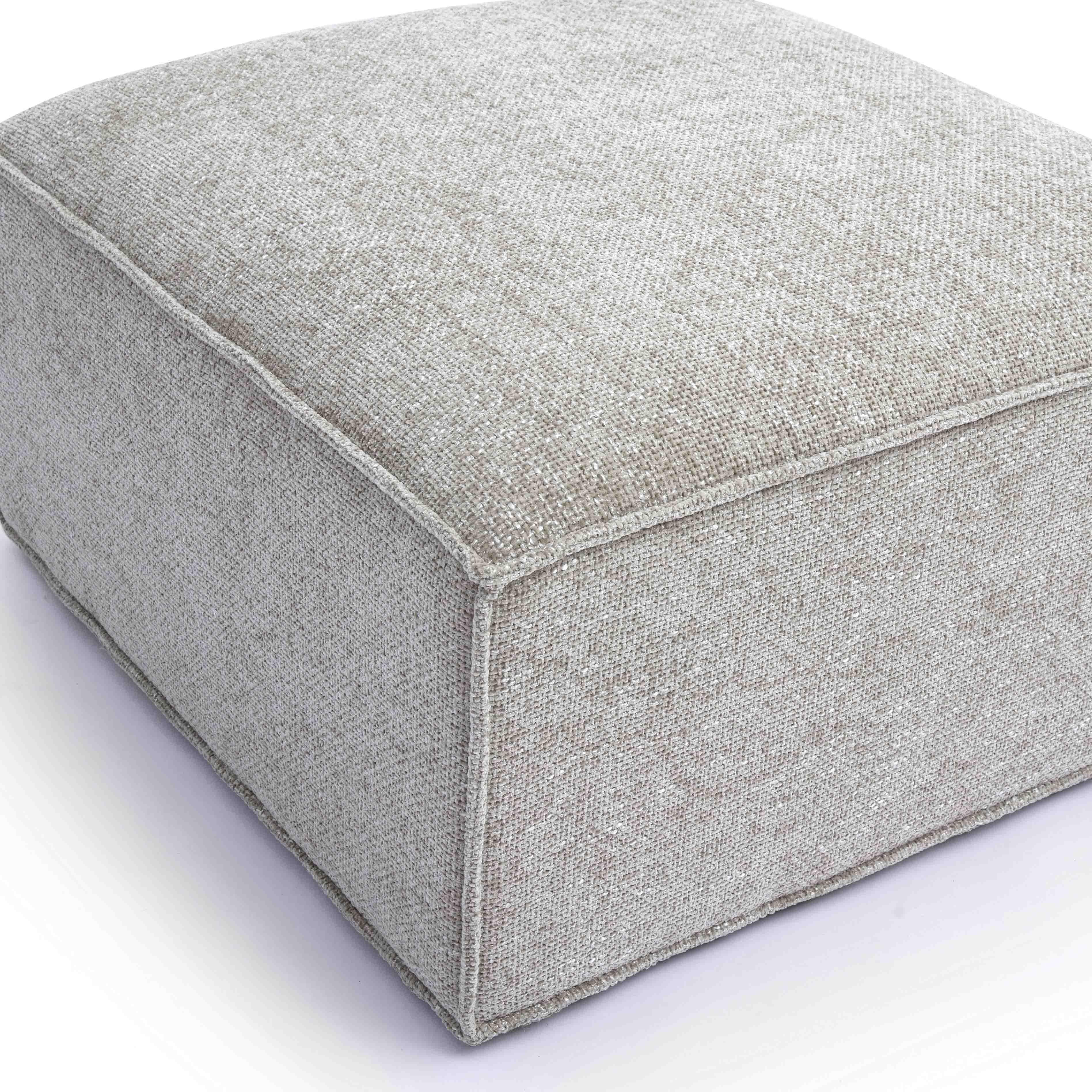 Mindy Performance Chenille Basketweave Ottoman