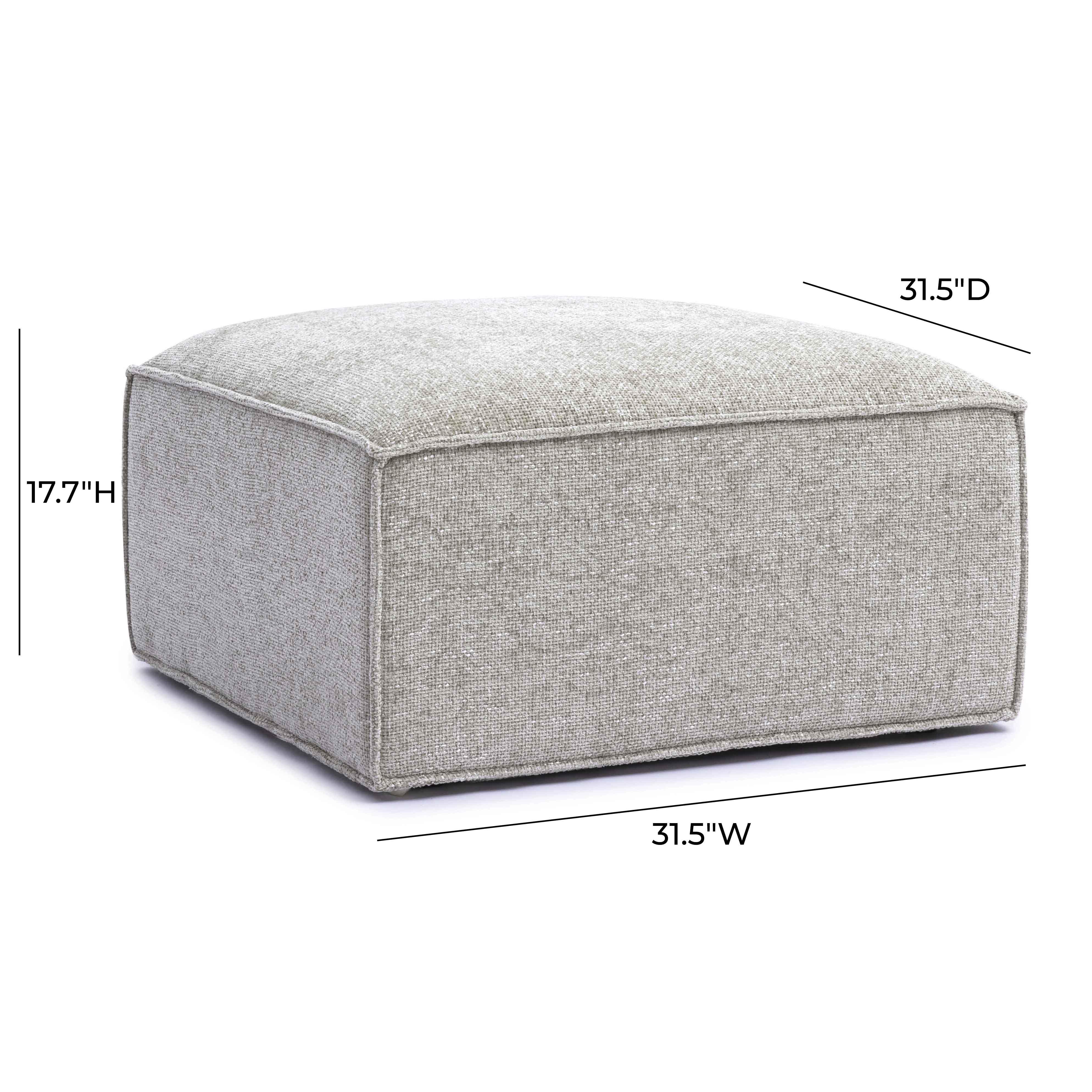 Mindy Performance Chenille Basketweave Ottoman