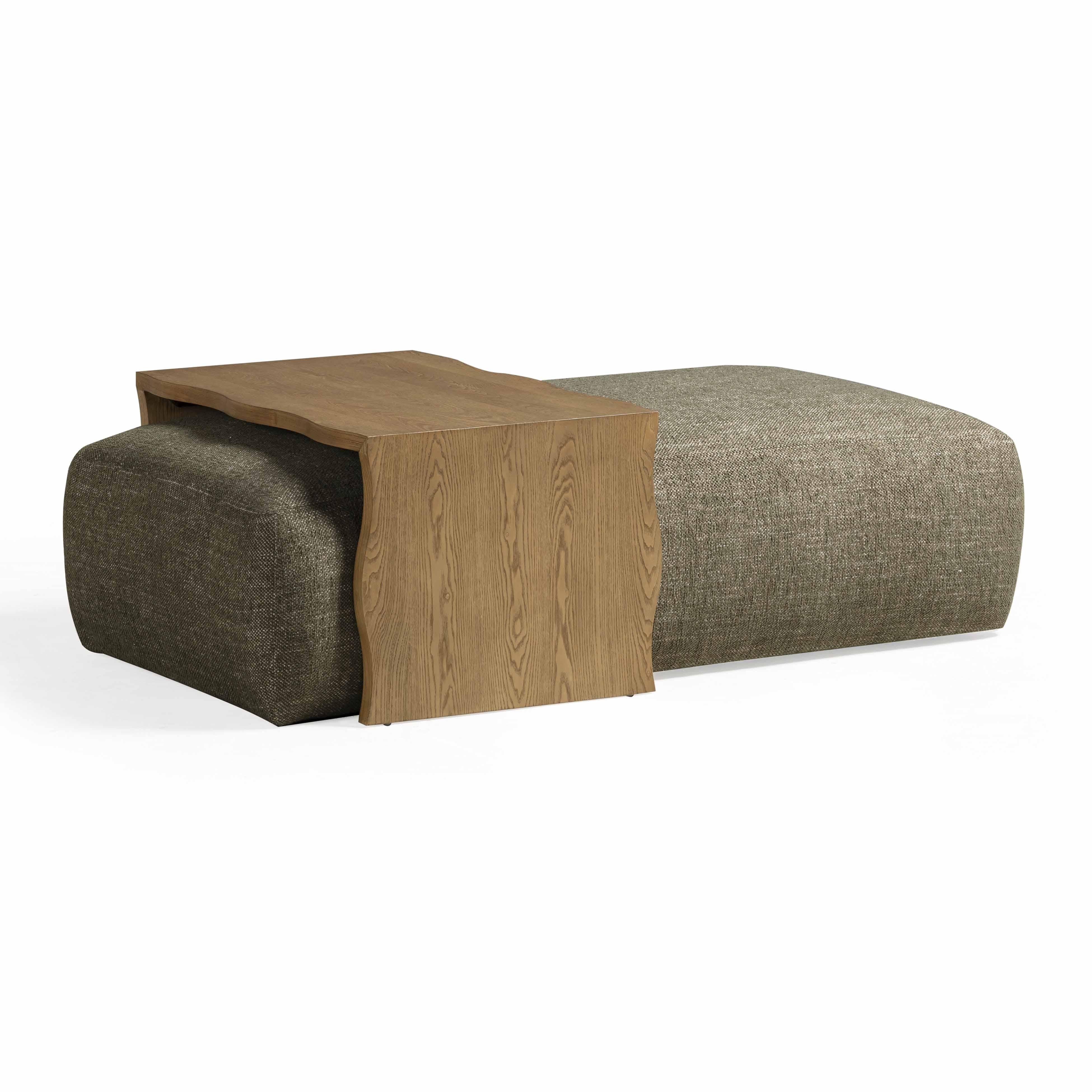Spencer 54" Performance Basketweave Ottoman with Bridge Table
