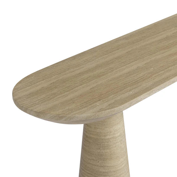 Sandra Faux Travertine Indoor/Outdoor Console Table