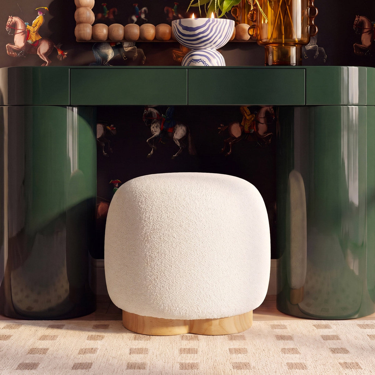 Oopa Swivel Ottoman - Cream