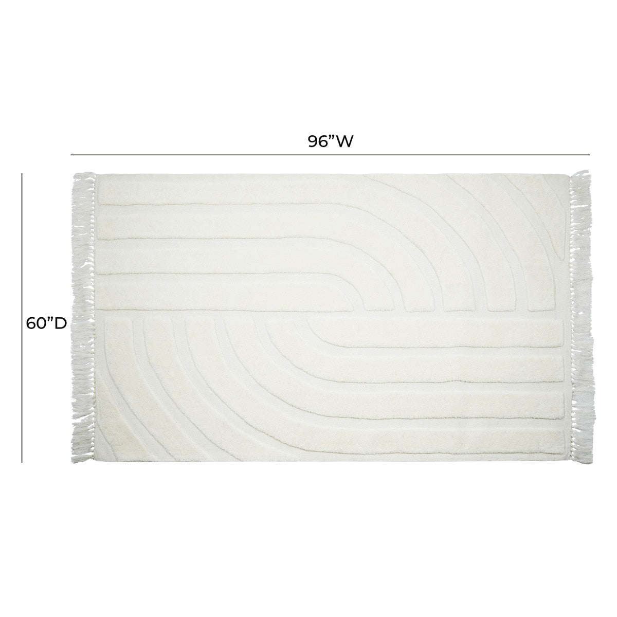 Loop White 5' x 8' Area Rug