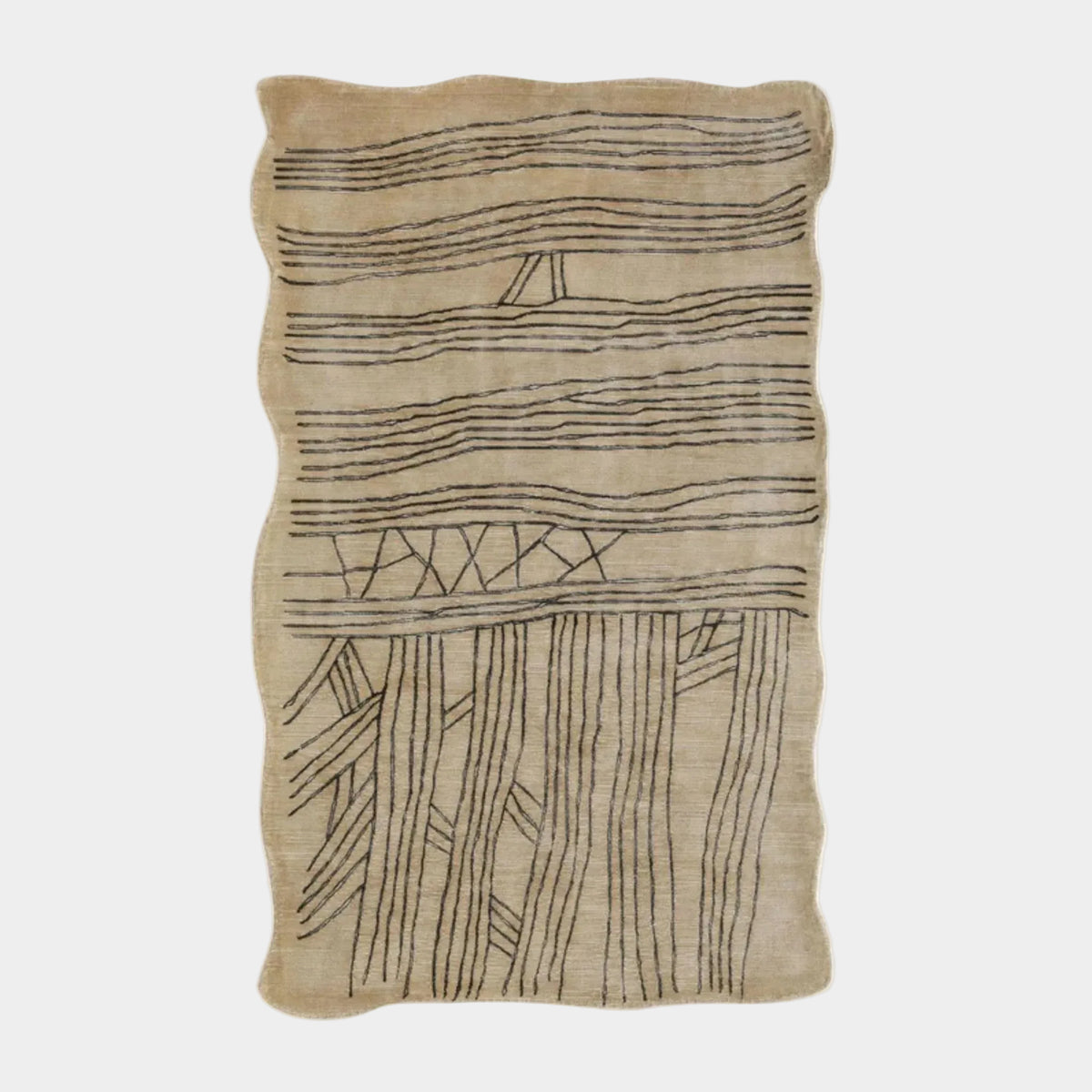 Daphne Natural Hand Tufted Wool Area Rug 5'X8'
