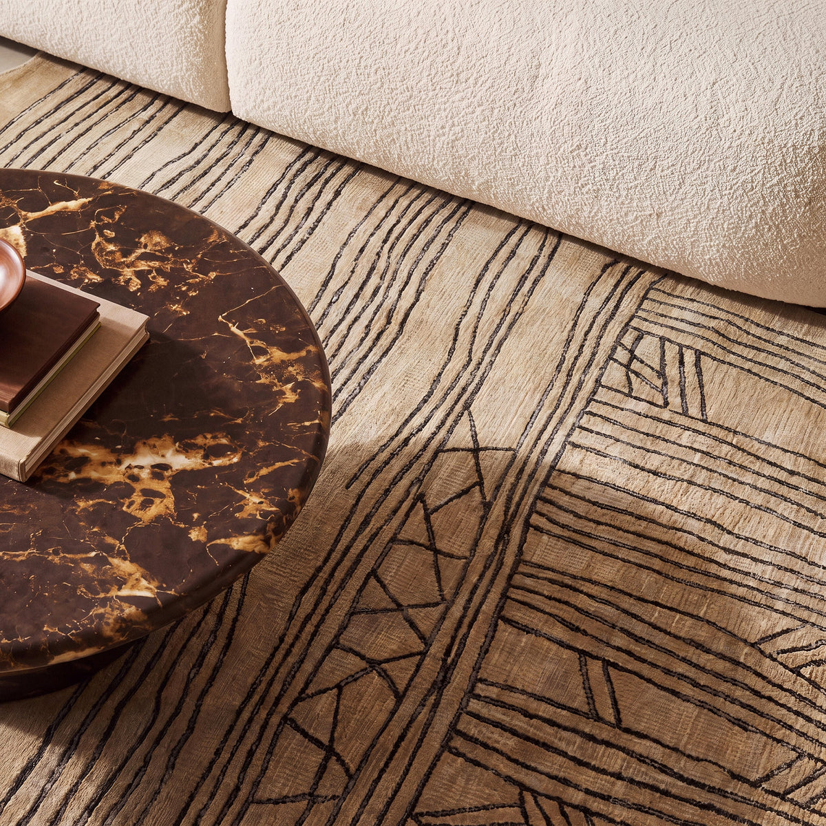 Daphne Natural Hand Tufted Wool Area Rug 5'X8'