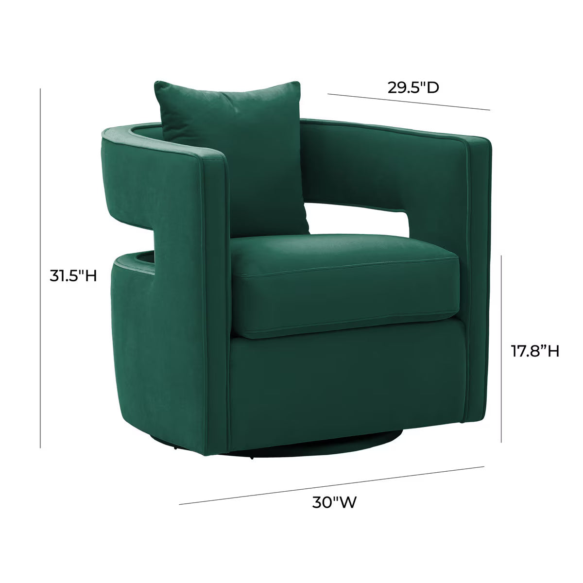 Kennedy Forest Green Swivel Chair