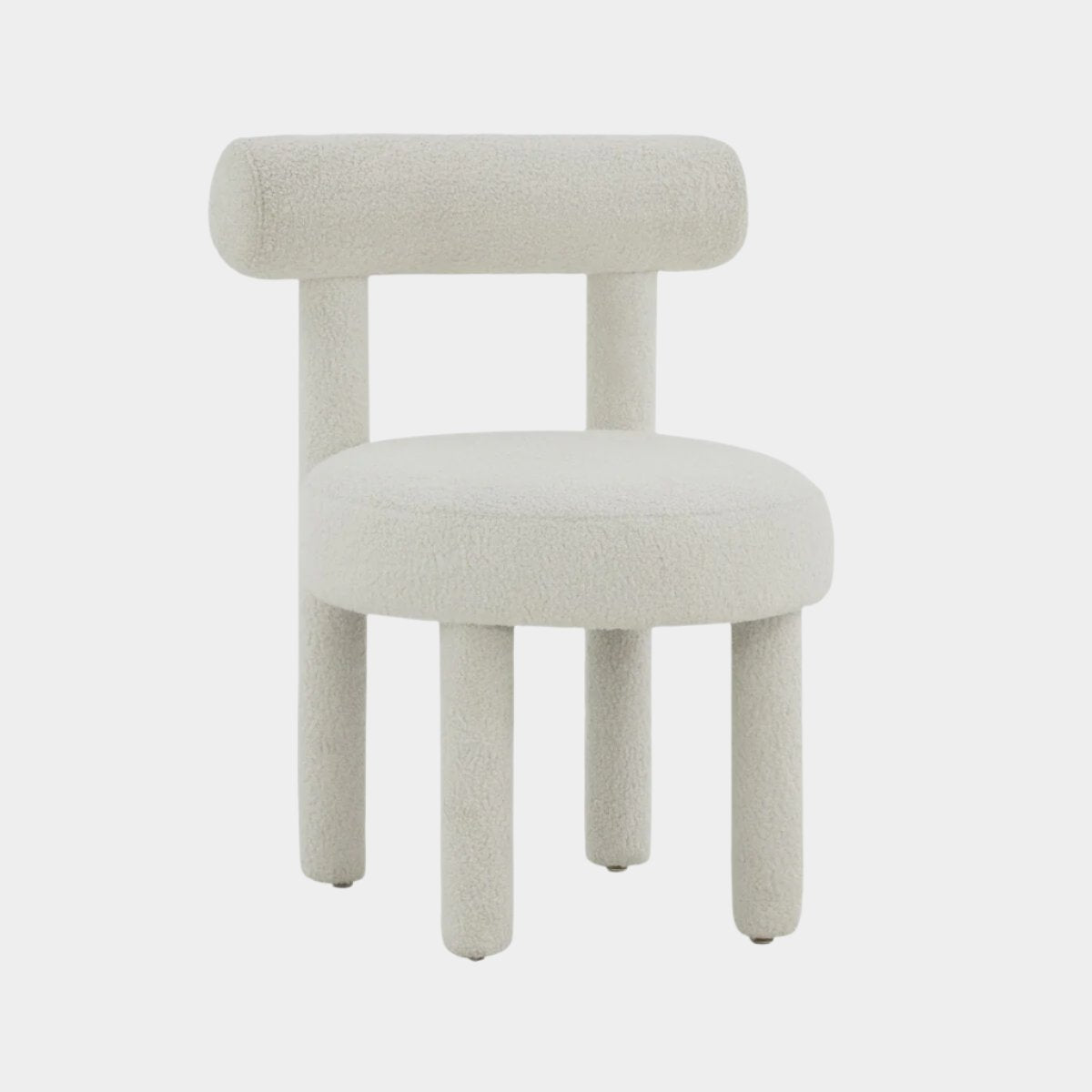 Carmel White Boucle Accent Chair