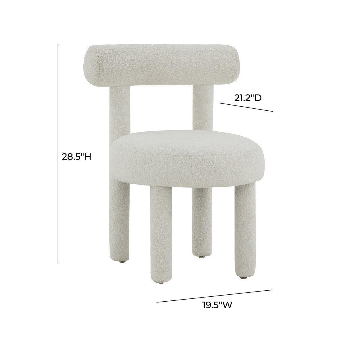 Carmel White Boucle Accent Chair