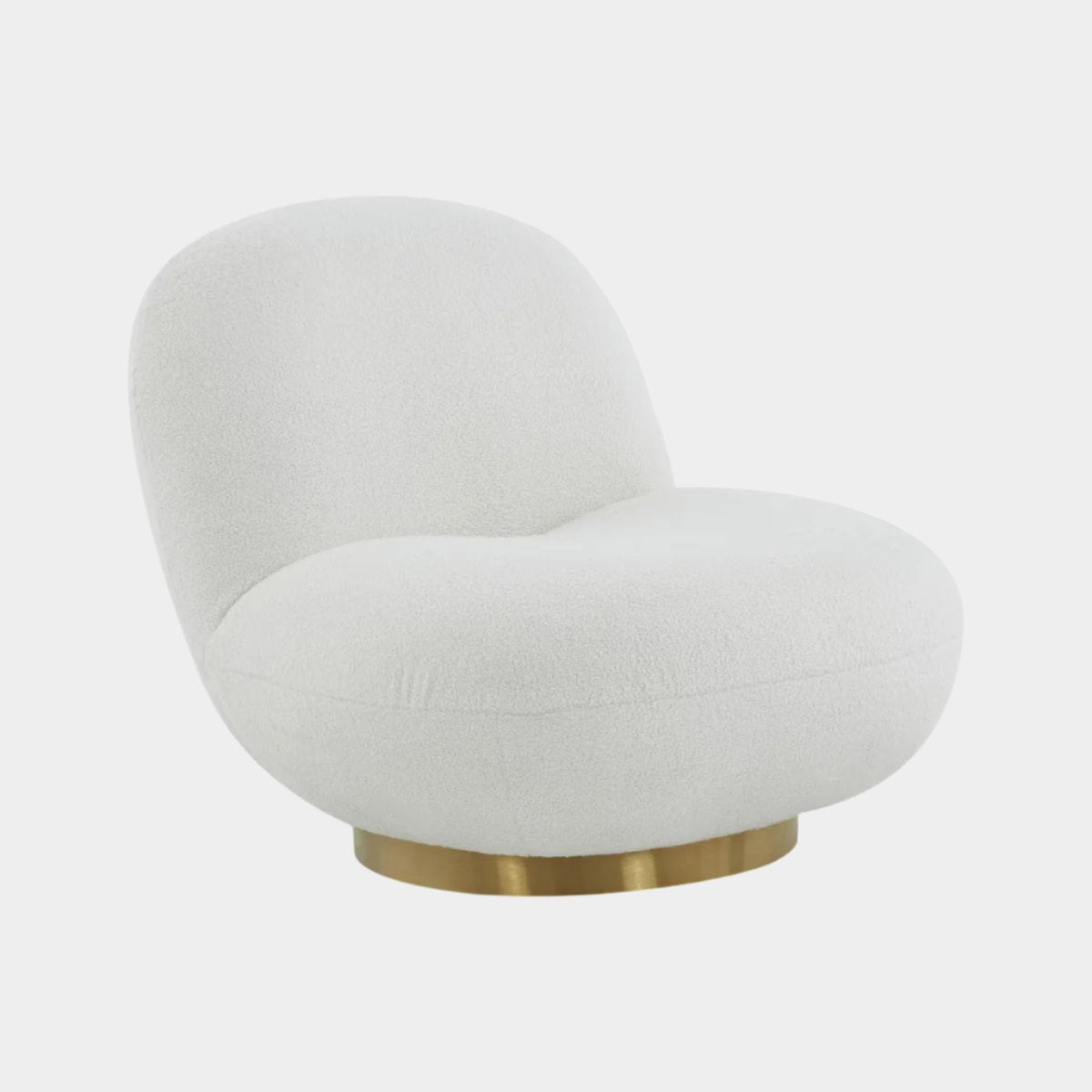 Emily White Boucle Swivel Chair