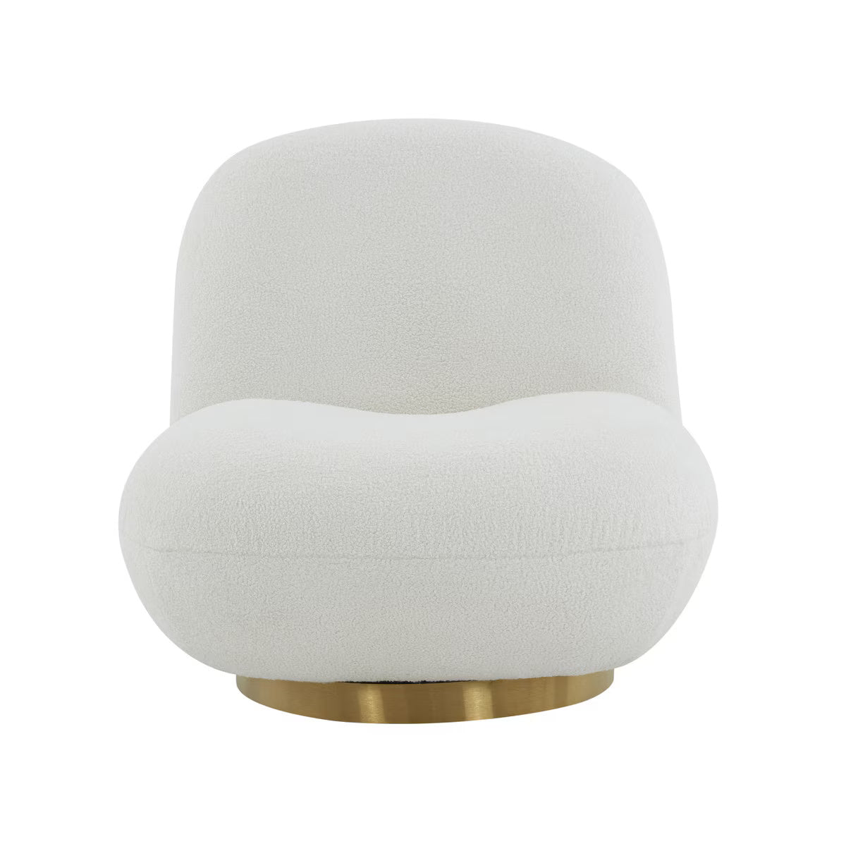 Emily White Boucle Swivel Chair