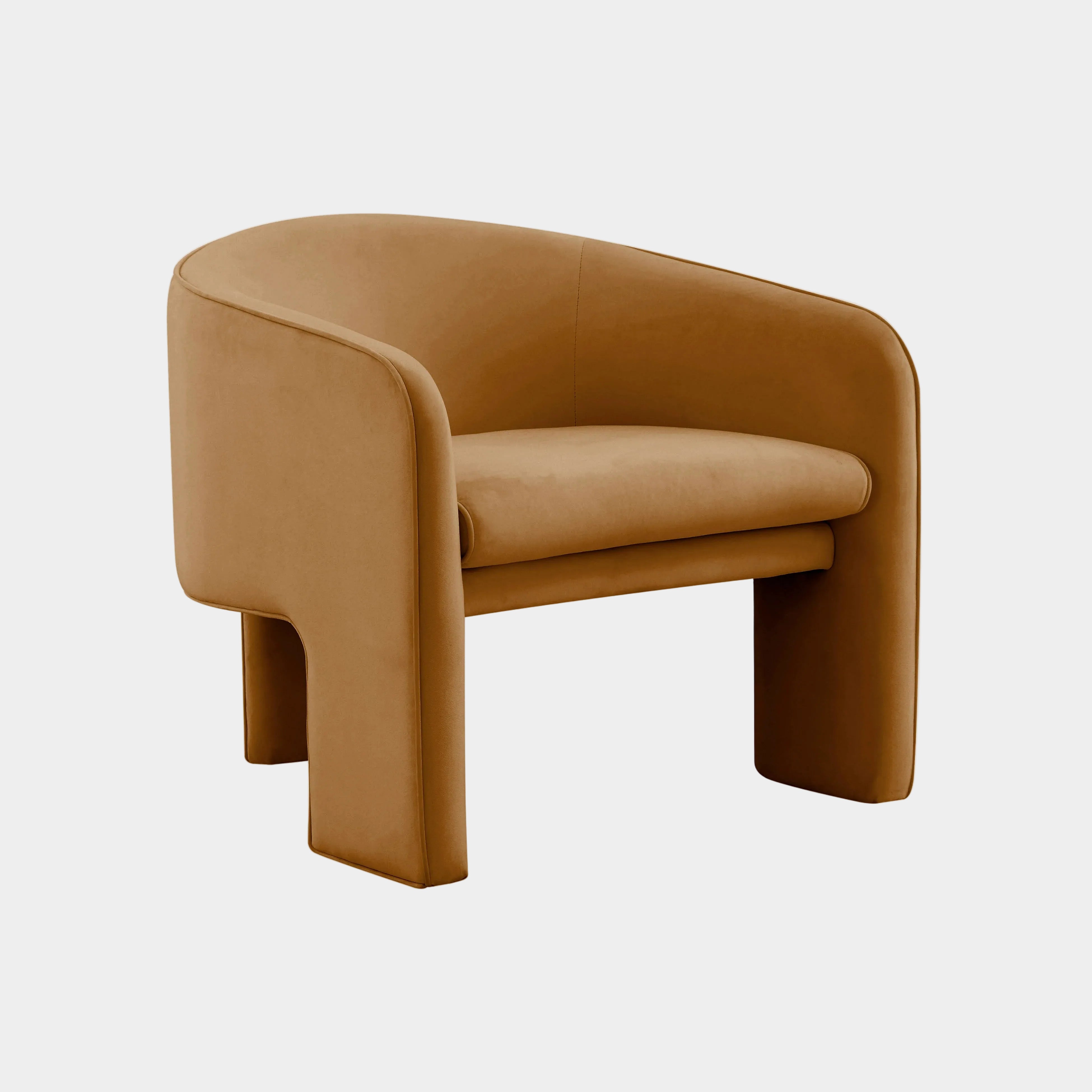 Fauteuil d'appoint en velours cognac Marla