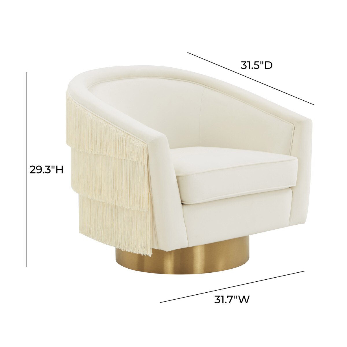 Flapper Cream Swivel Chair