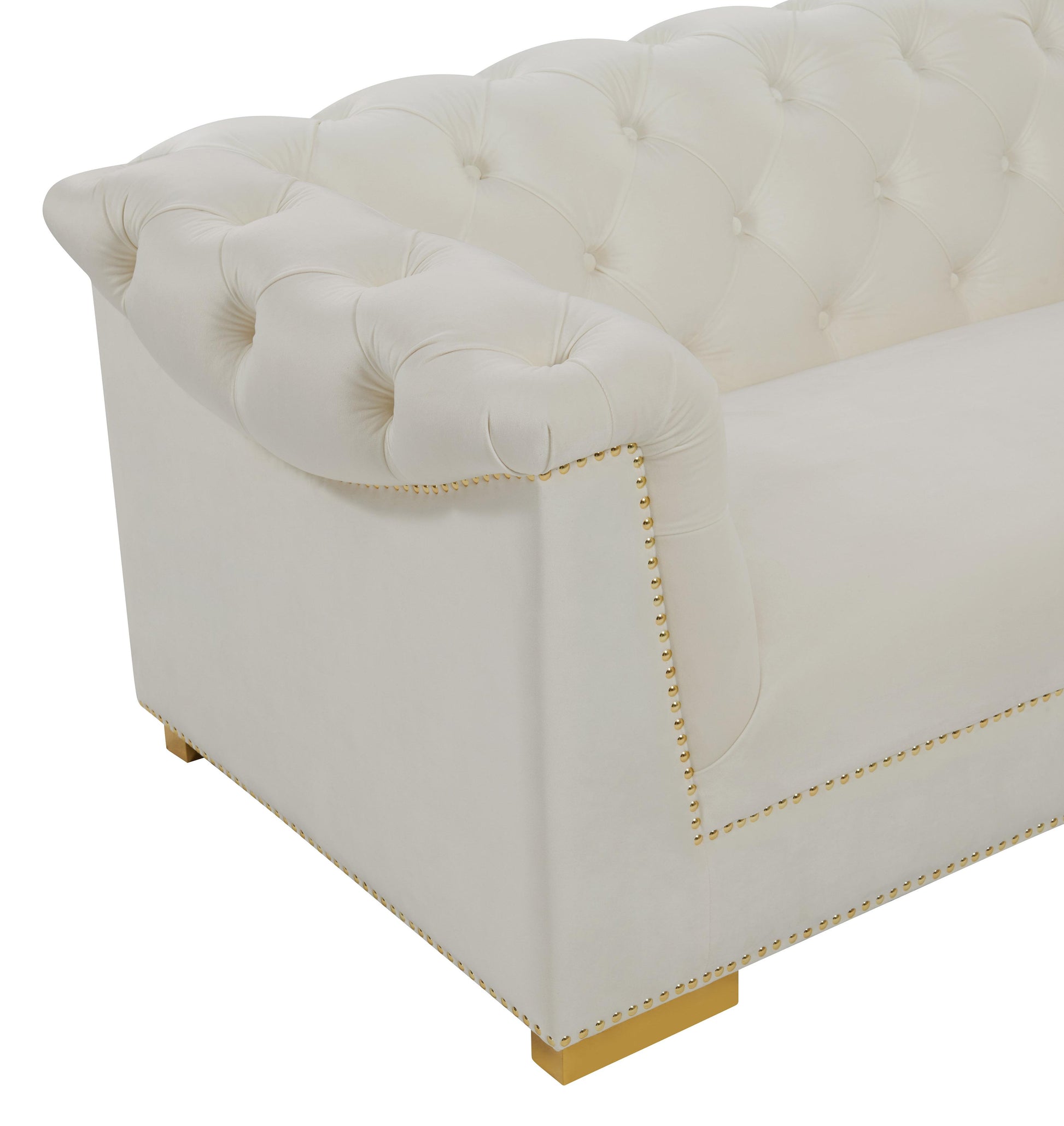 Farah Cream Velvet Sofa By Inspire Me! Home Decor