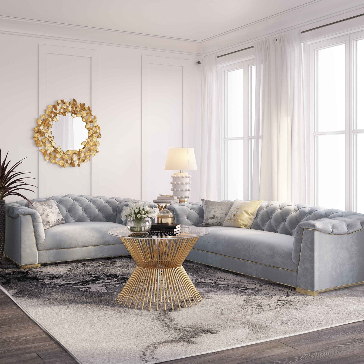 Farah Cream Velvet Sofa By Inspire Me! Home Decor