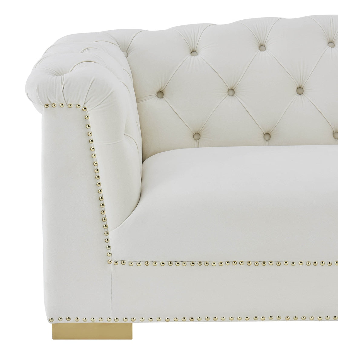 Farah Cream Velvet Loveseat by Inspire Me! Home Decor