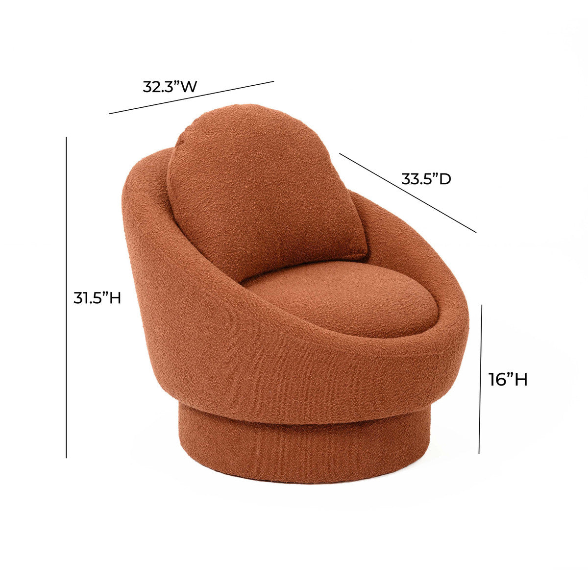 Sammy Boucle Swivel Lounge Chair