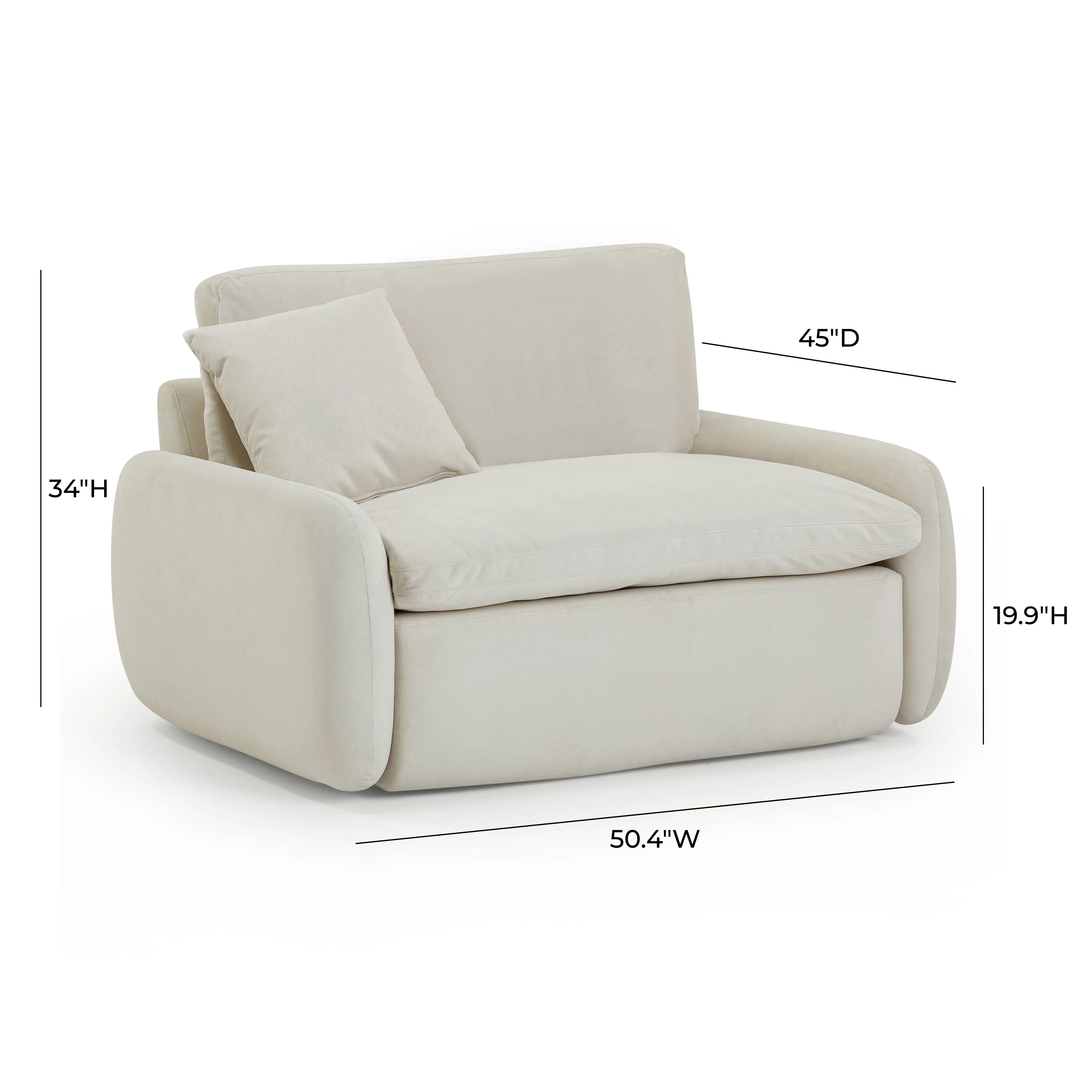 Rachelle Cream Performance Velvet Lounge Chair