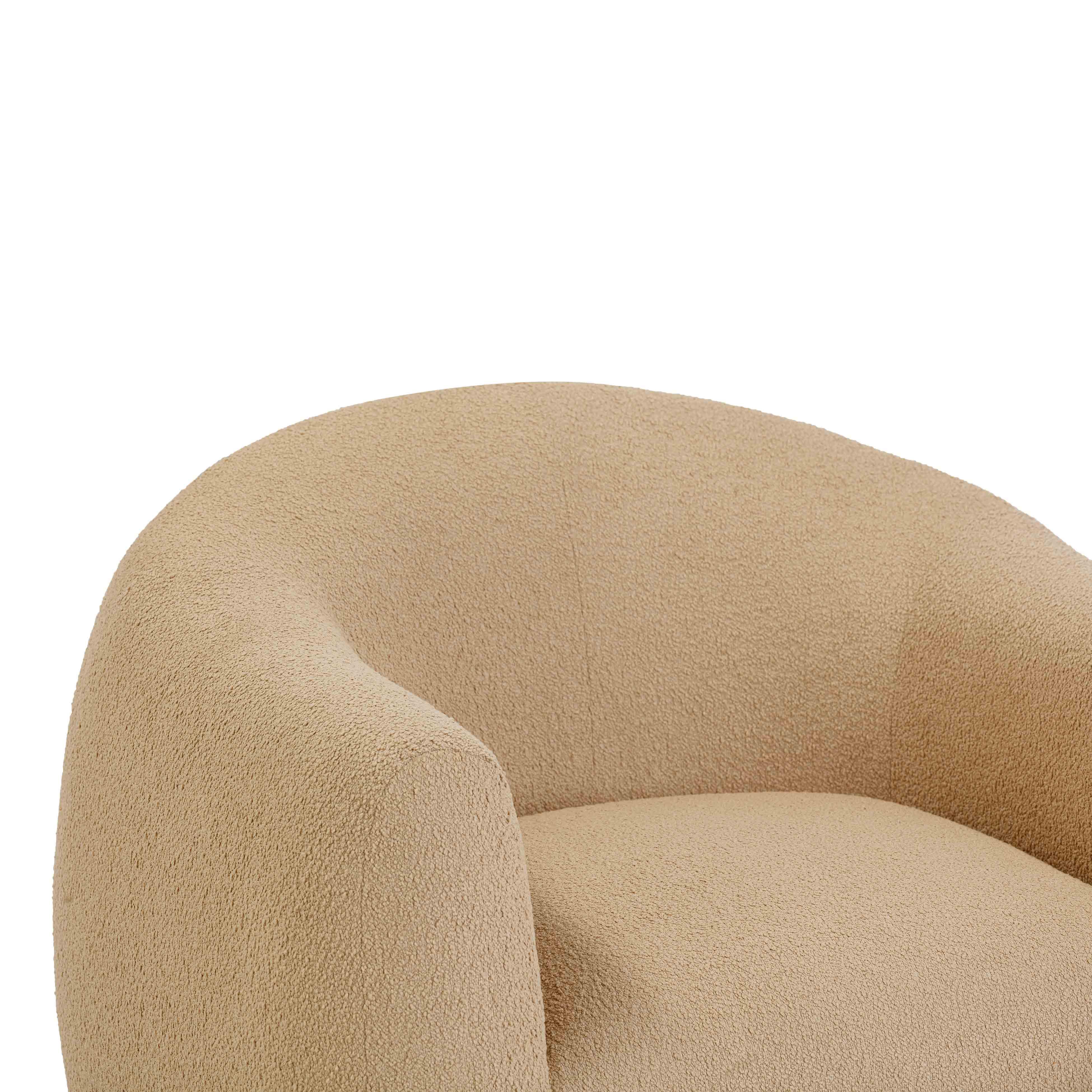 Chaise pivotante Judy en boucle marron clair