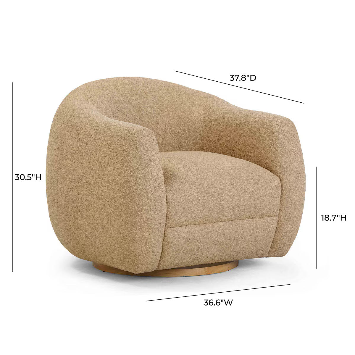 Judy Honey Boucle Swivel Chair