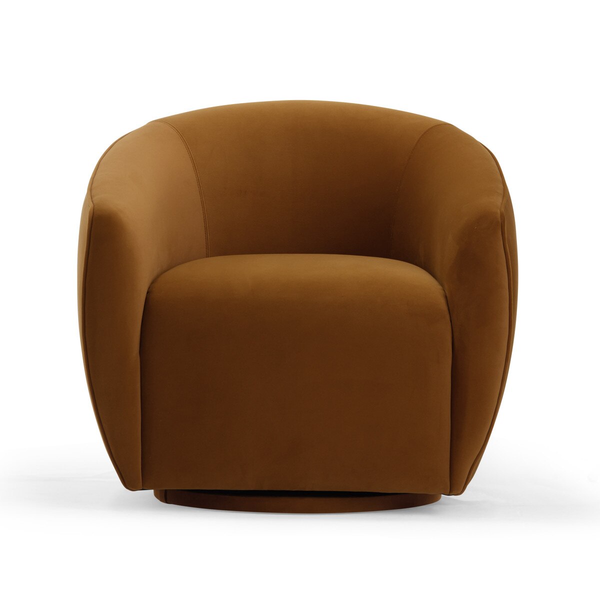 Jordan Cognac Velvet Swivel Chair