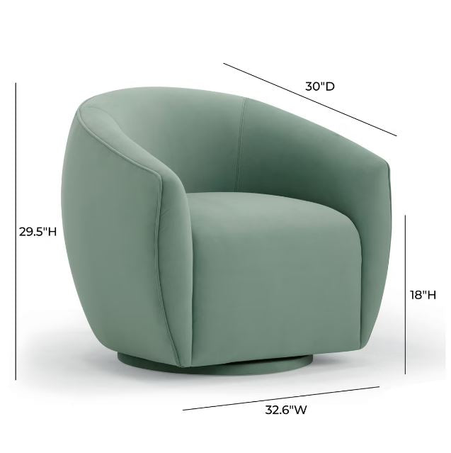 Jordan Sea Blue Velvet Swivel Chair