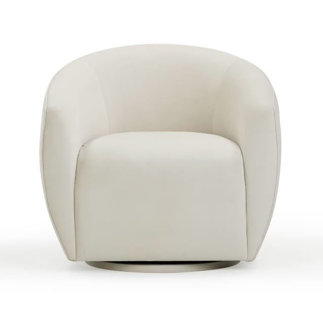 Jordan Cream Velvet Swivel Chair