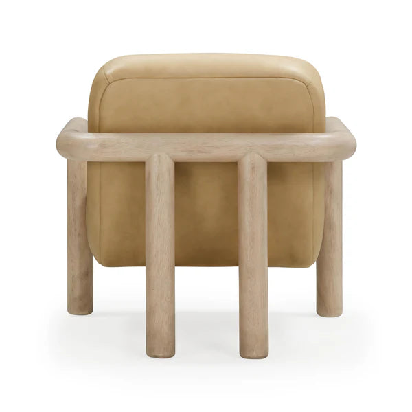 Bekah Tan Genuine Leather Accent Chair
