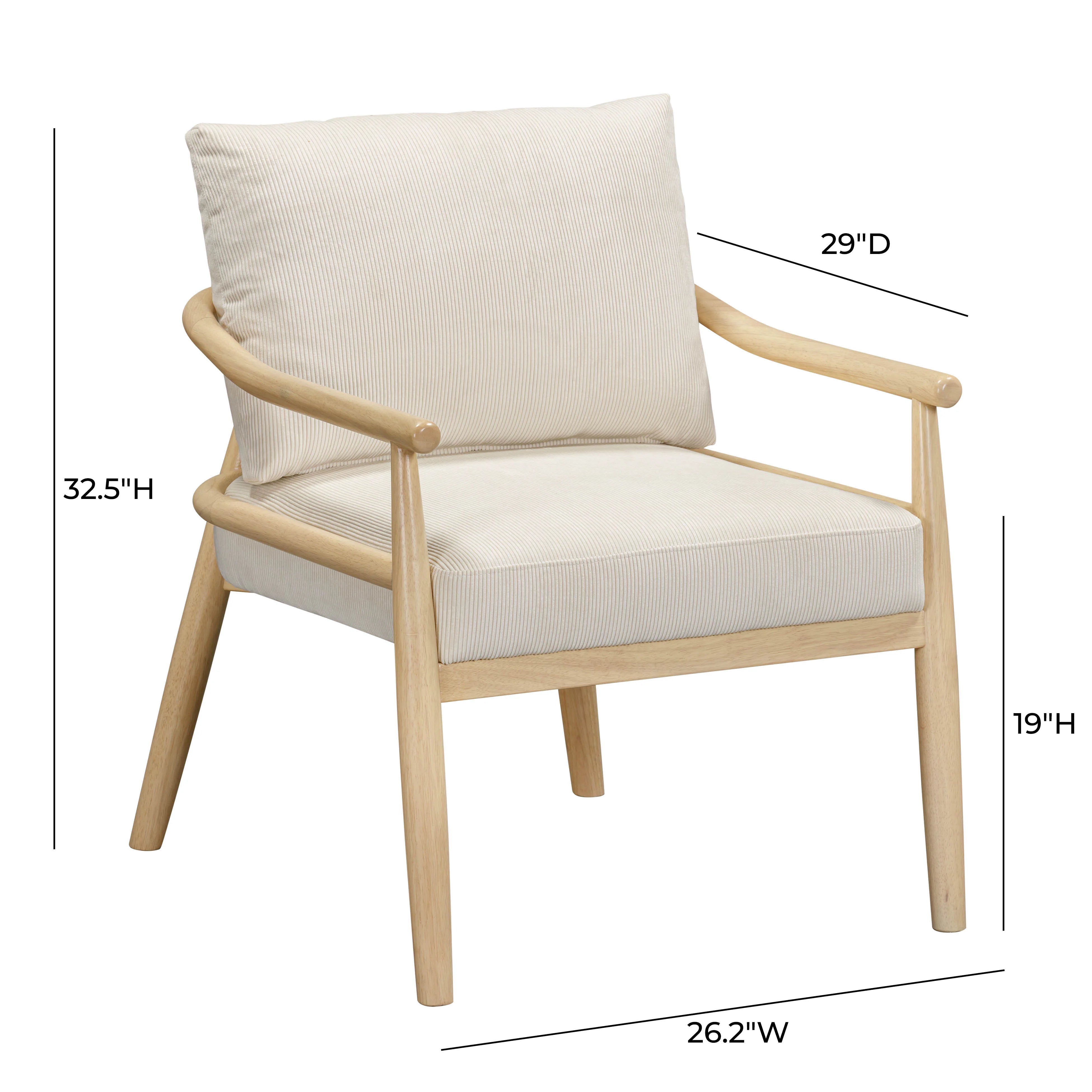 Dixie Cream Performance Corduroy Accent Chair