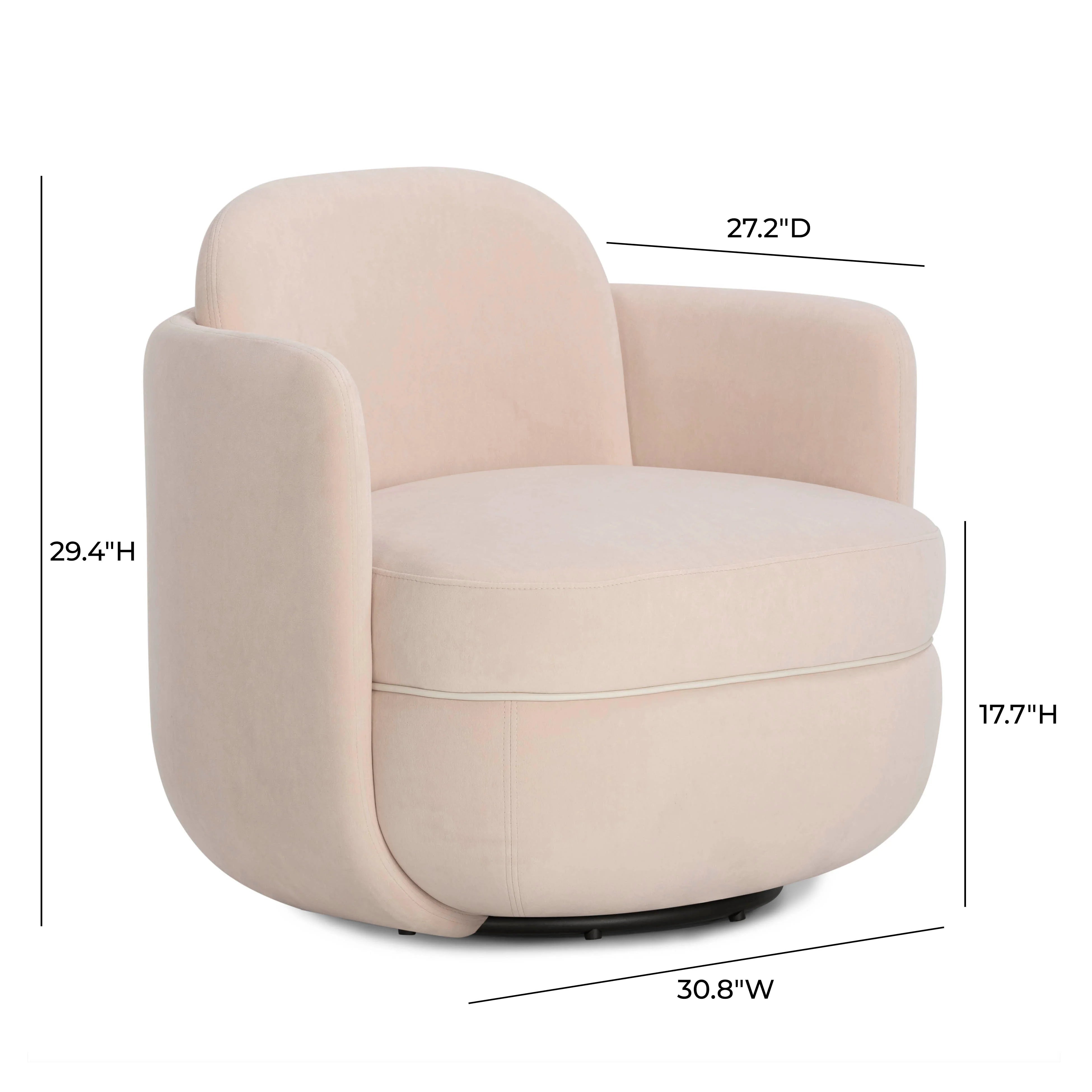 Wolfie Performance Velvet Swivel Accent Chair