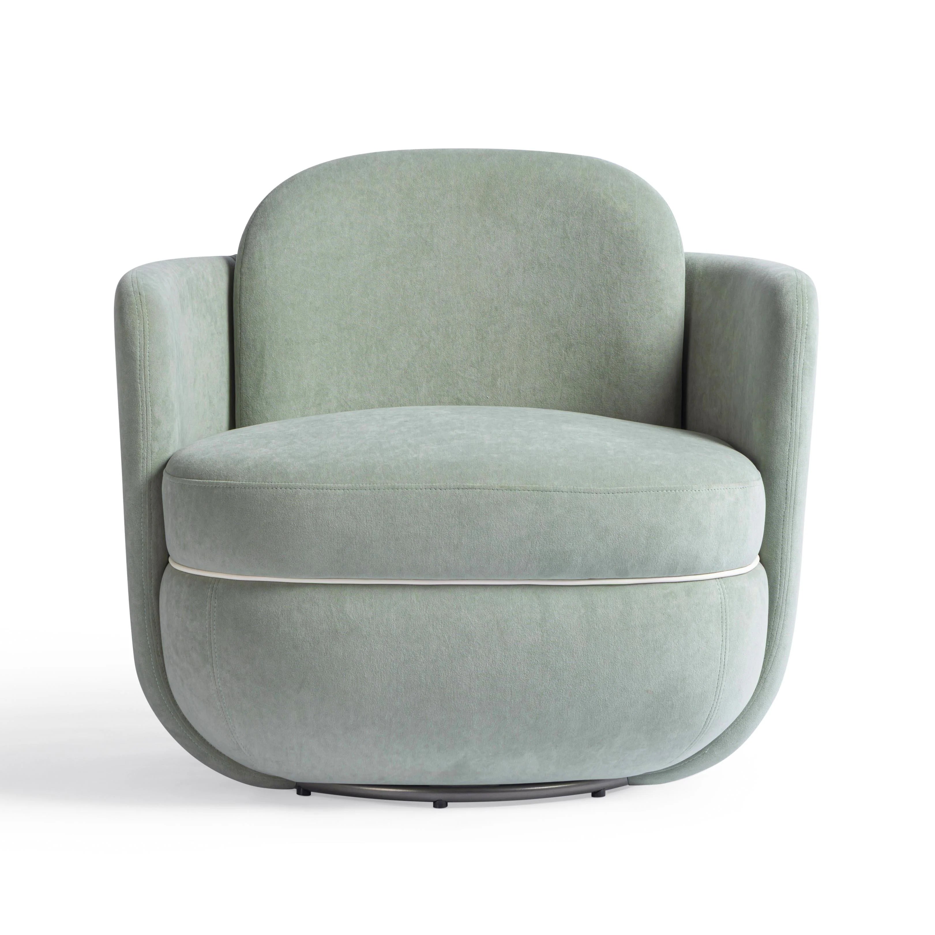 Wolfie Performance Velvet Swivel Accent Chair