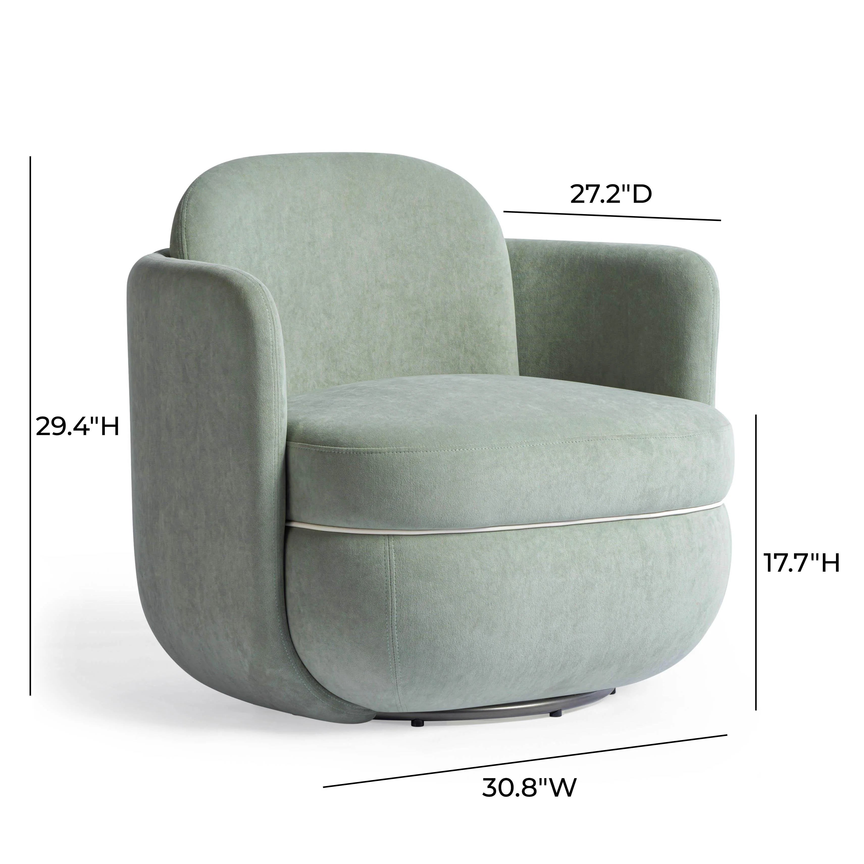 Wolfie Performance Velvet Swivel Accent Chair