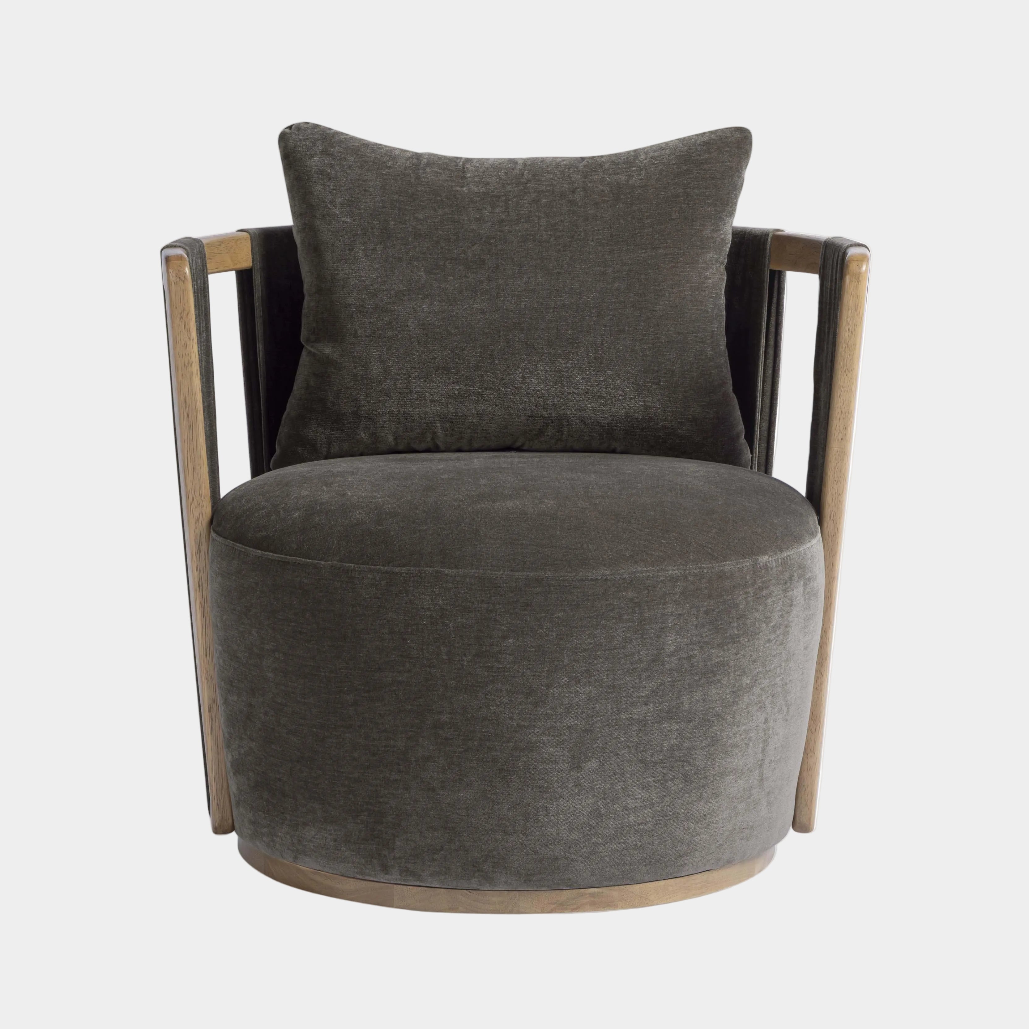 Paolo Upcycled Contract-Grade Fabric Swivel Accent Chair