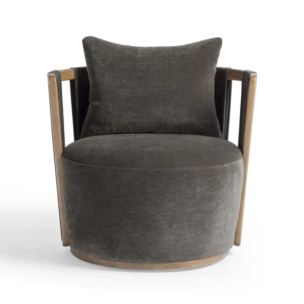 Paolo Upcycled Fabric Swivel Chair