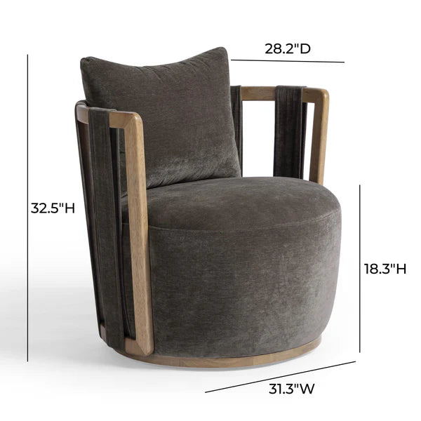 Paolo Upcycled Fabric Swivel Chair