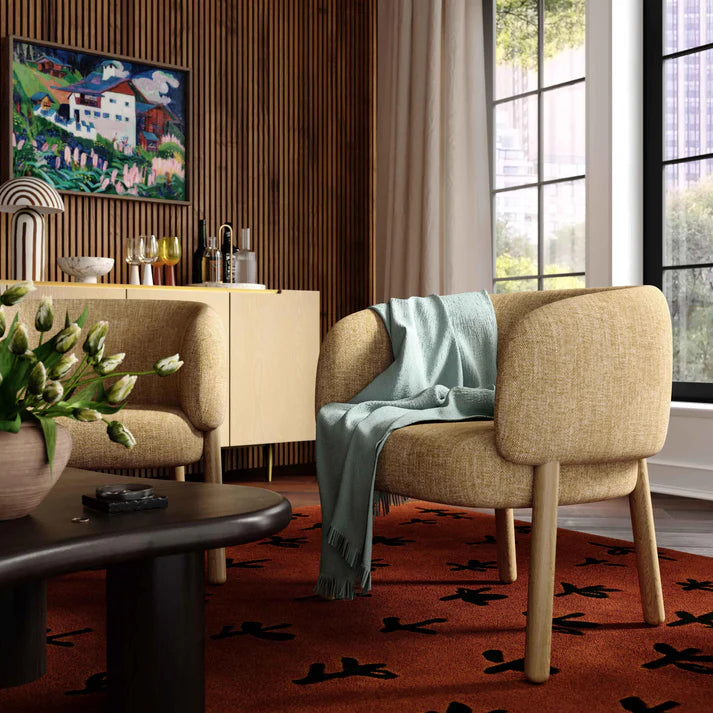 Foxy Textured Fabric Accent Chair
