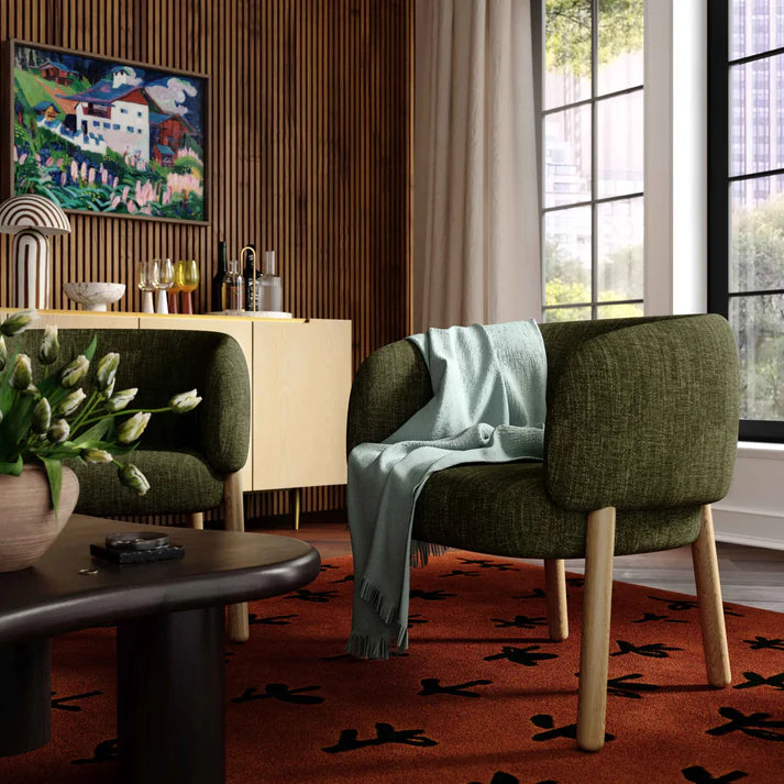 Foxy Textured Fabric Accent Chair
