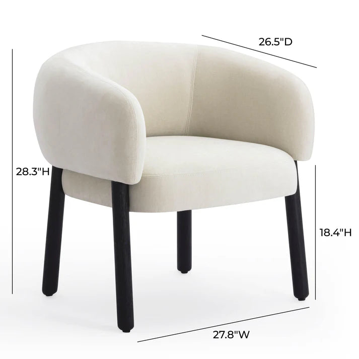 Foxy Cream Performance Basketweave Chenille Accent Chair