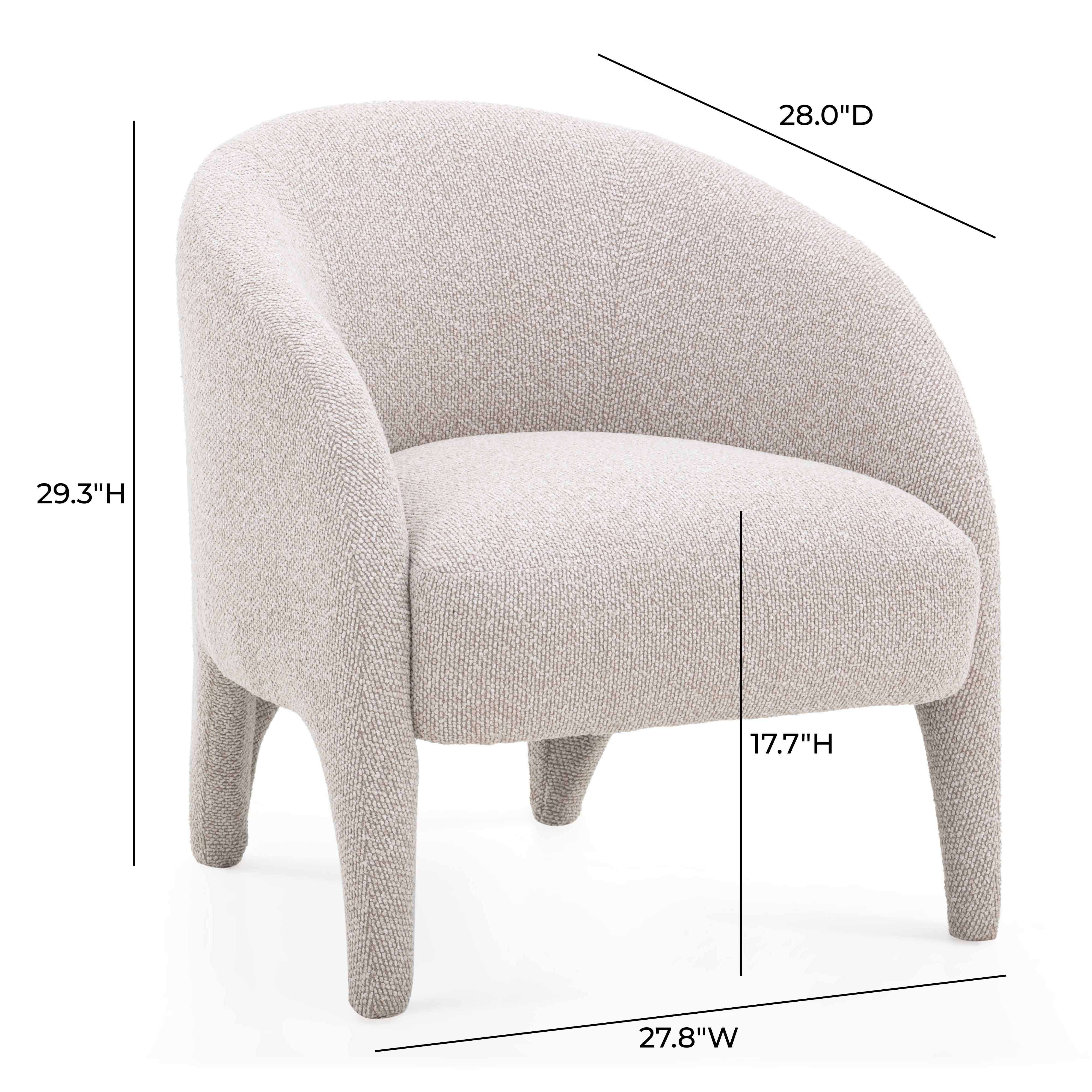 Kris Warm Grey Performance Boucle Accent Chair