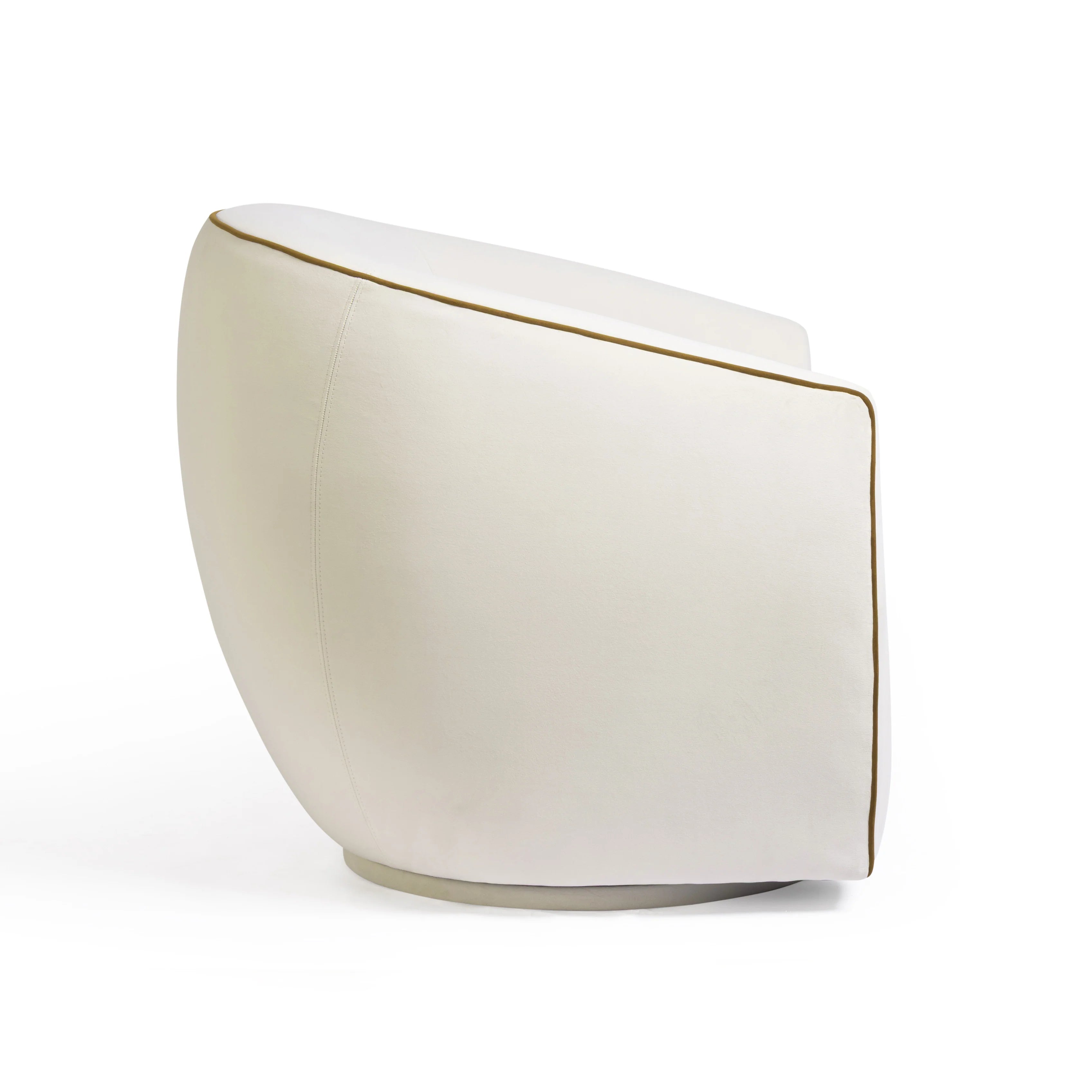 Jordan Contrast Piping Performance Velvet Swivel Accent Chair