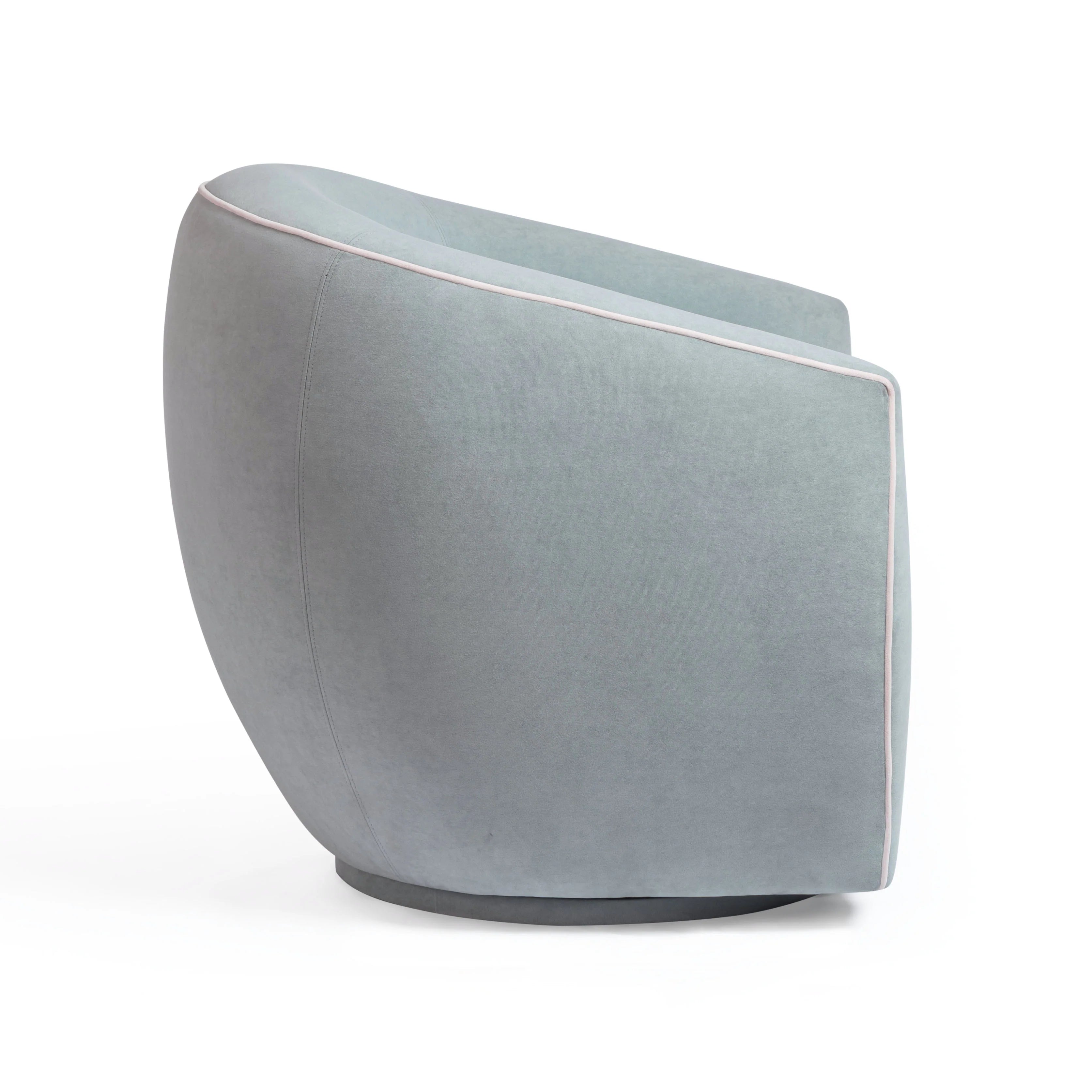 Jordan Contrast Piping Performance Velvet Swivel Accent Chair