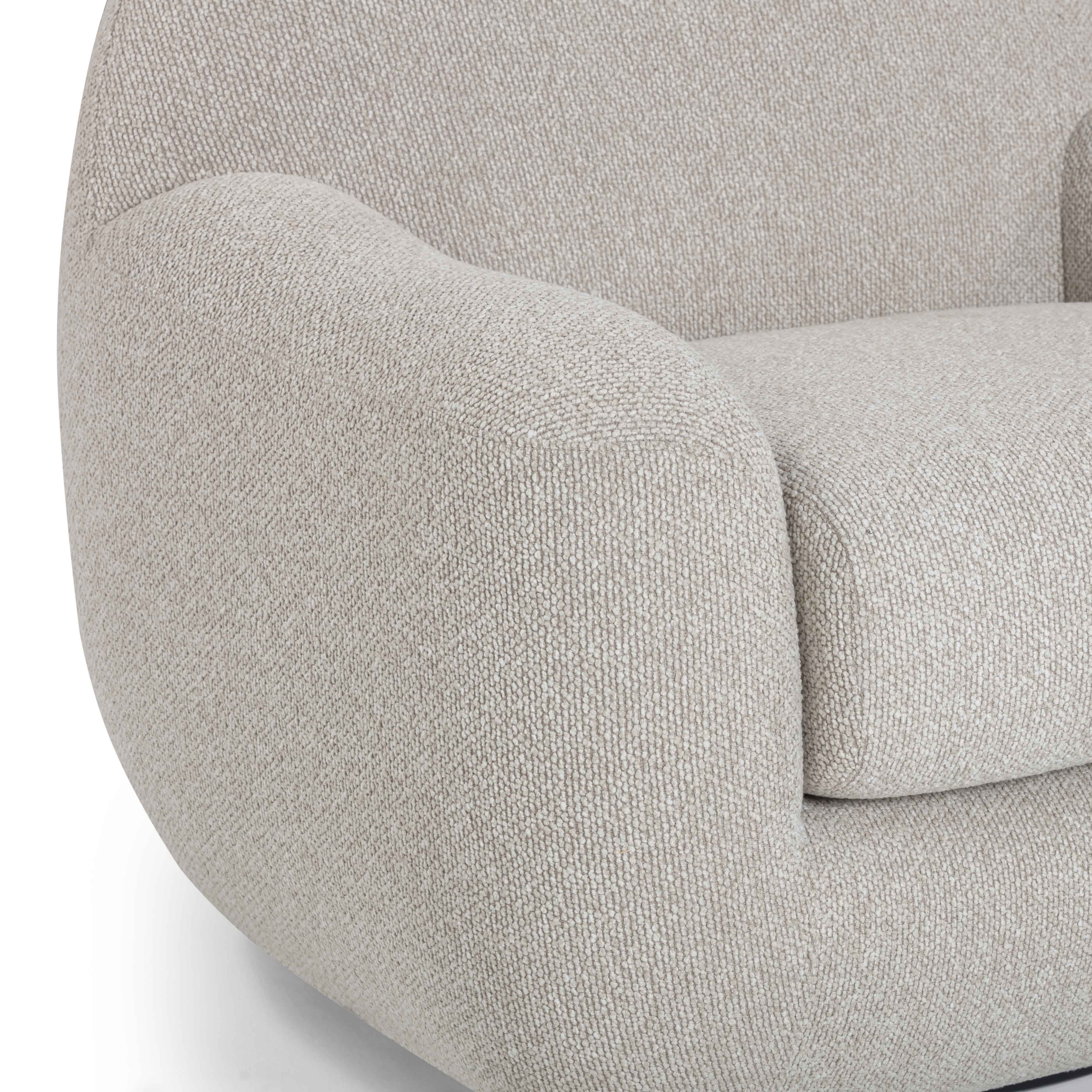 Tiago Warm Grey Performance Boucle Swivel Accent Chair