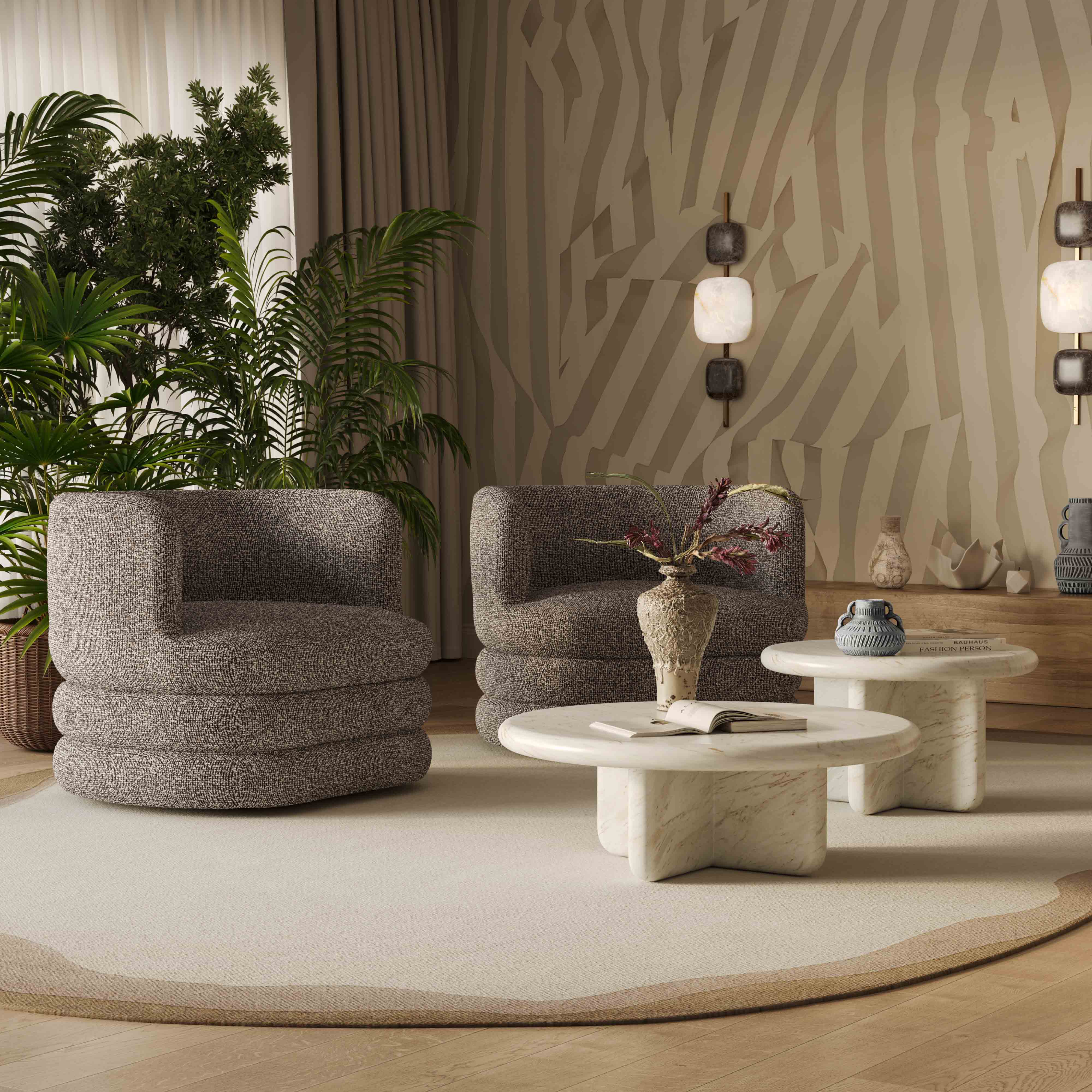 Astor Heavy Performance Boucle Swivel Hotel Lounge Chair