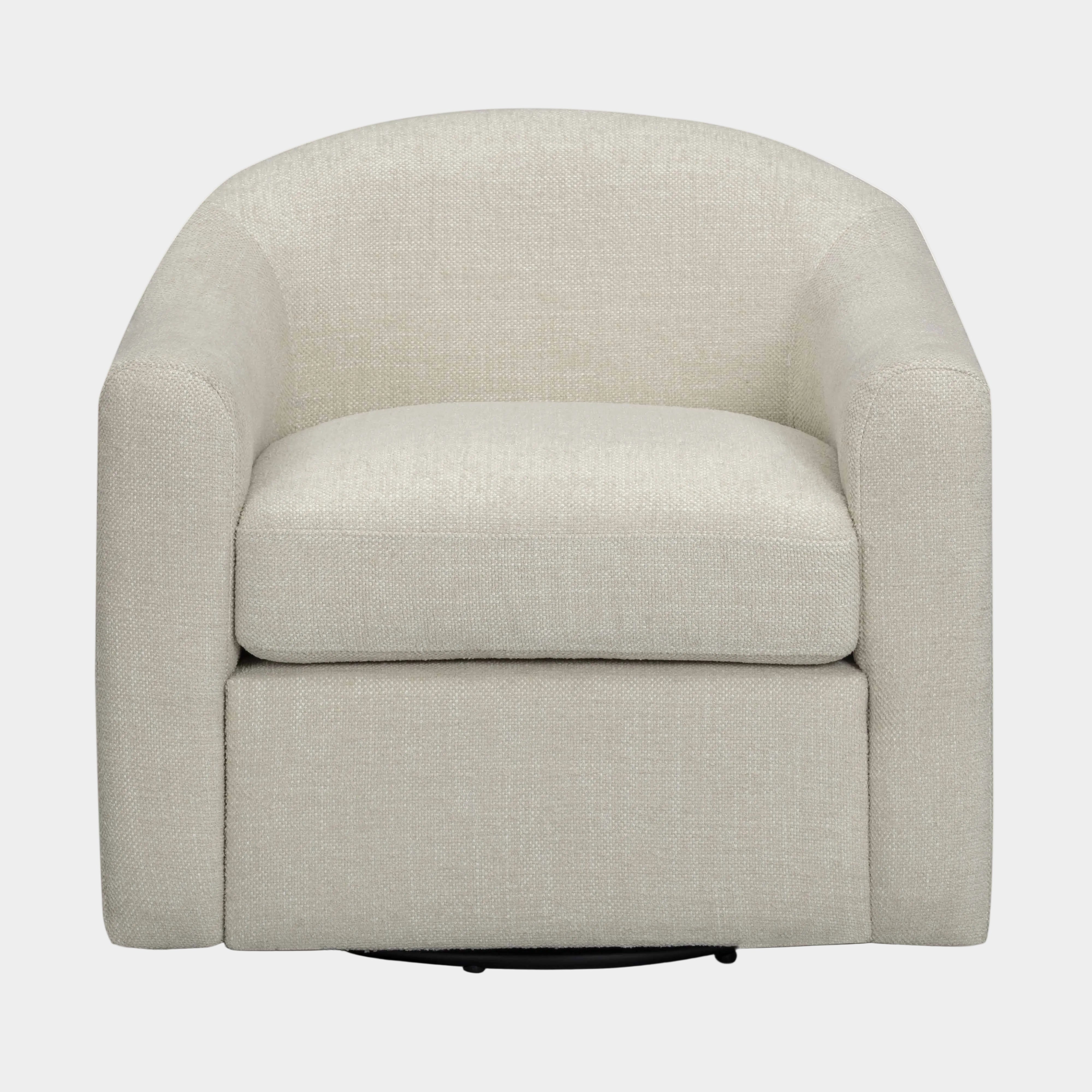Thao Contract-Grade Basketweave Fabric Swivel Accent Chair