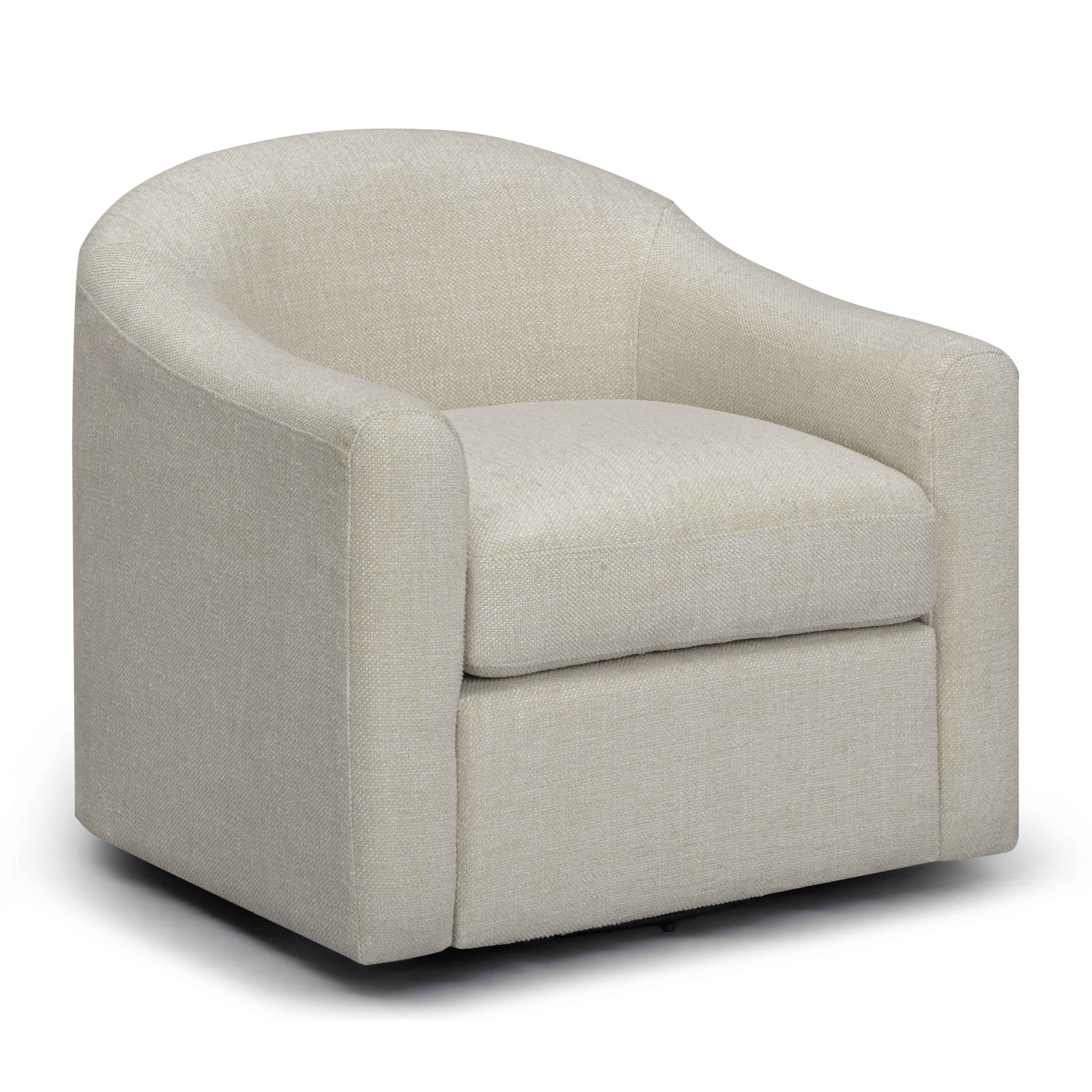 Thao Contract-Grade Basketweave Fabric Swivel Accent Chair