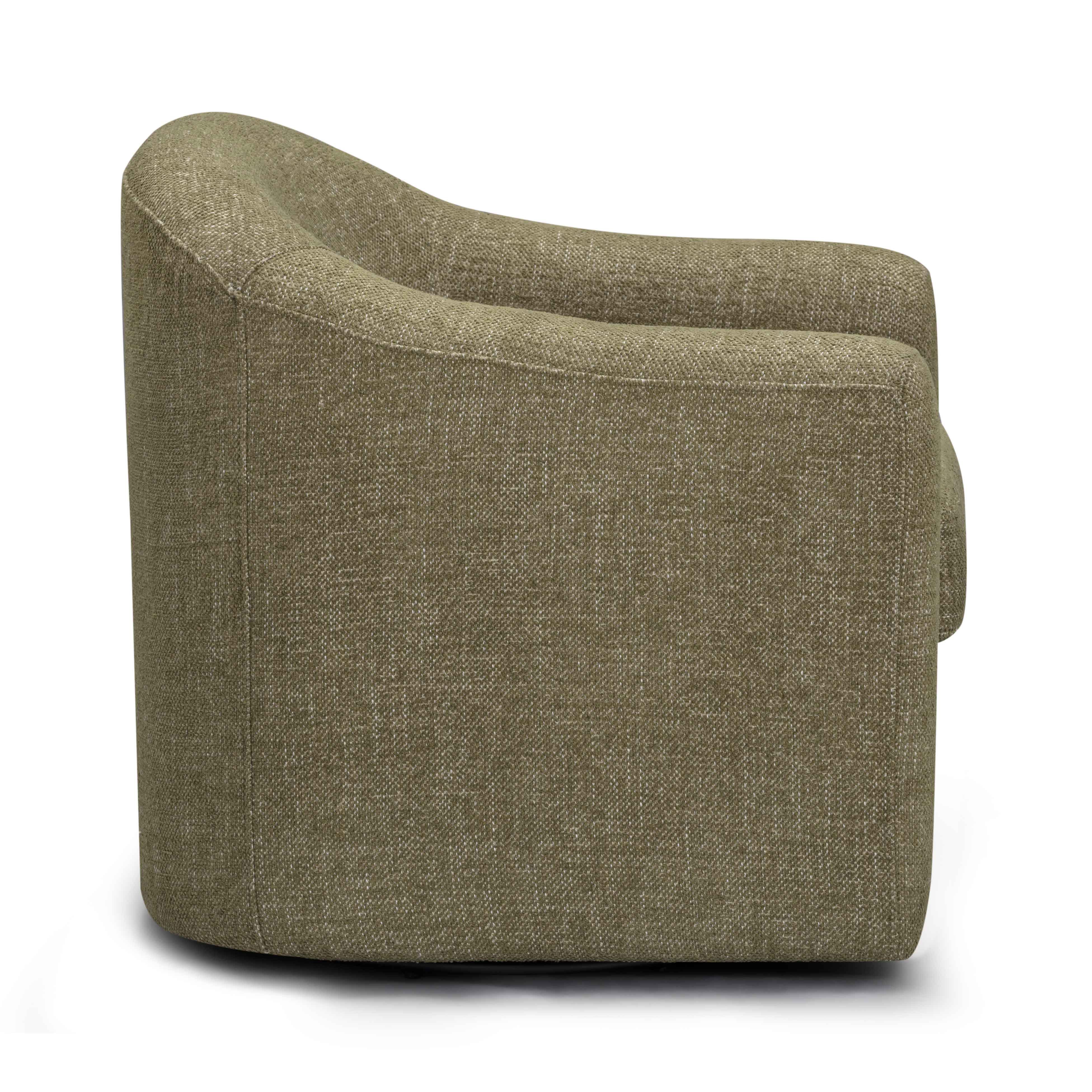 Thao Contract-Grade Basketweave Fabric Swivel Accent Chair