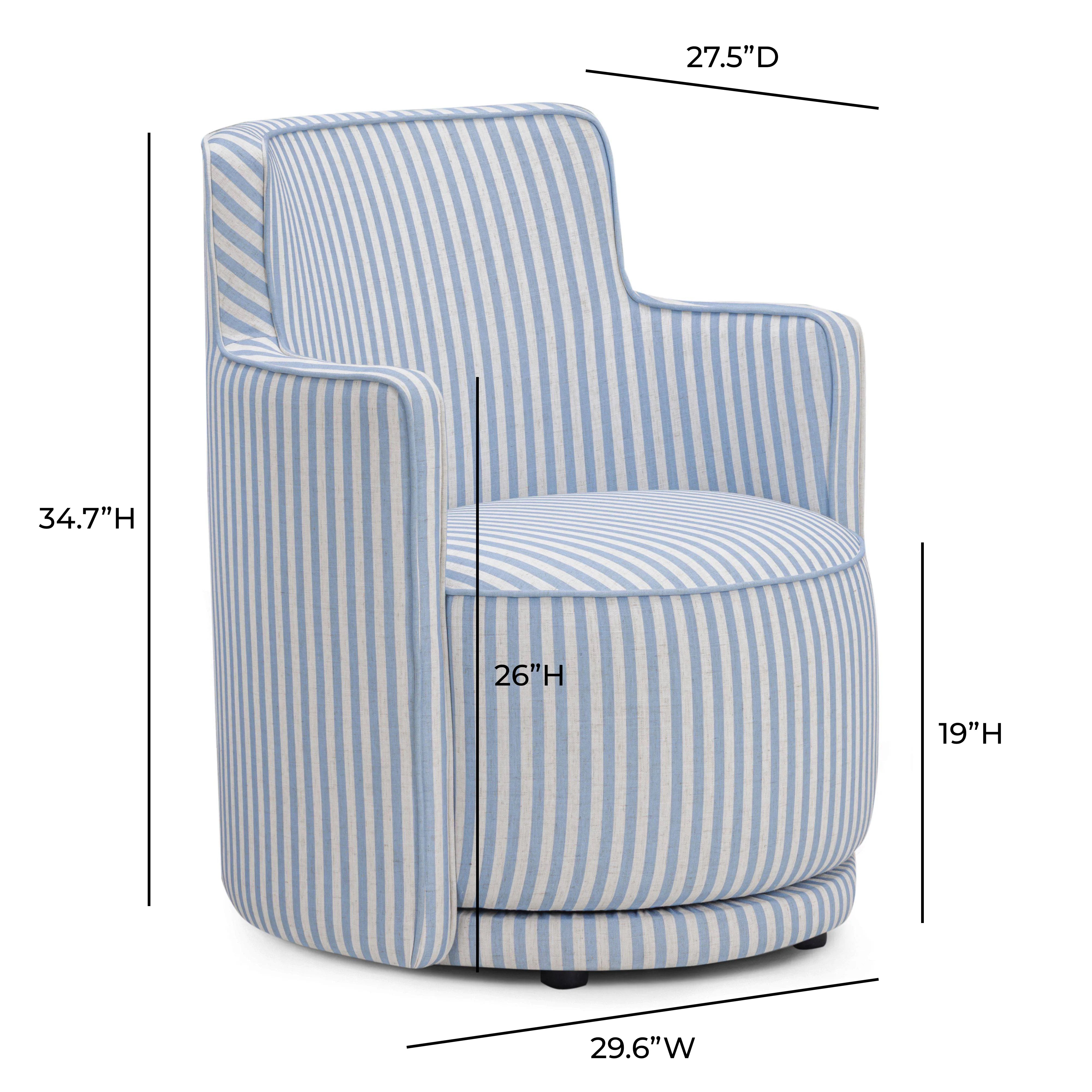 Passe Striped Linen Swivel Chair